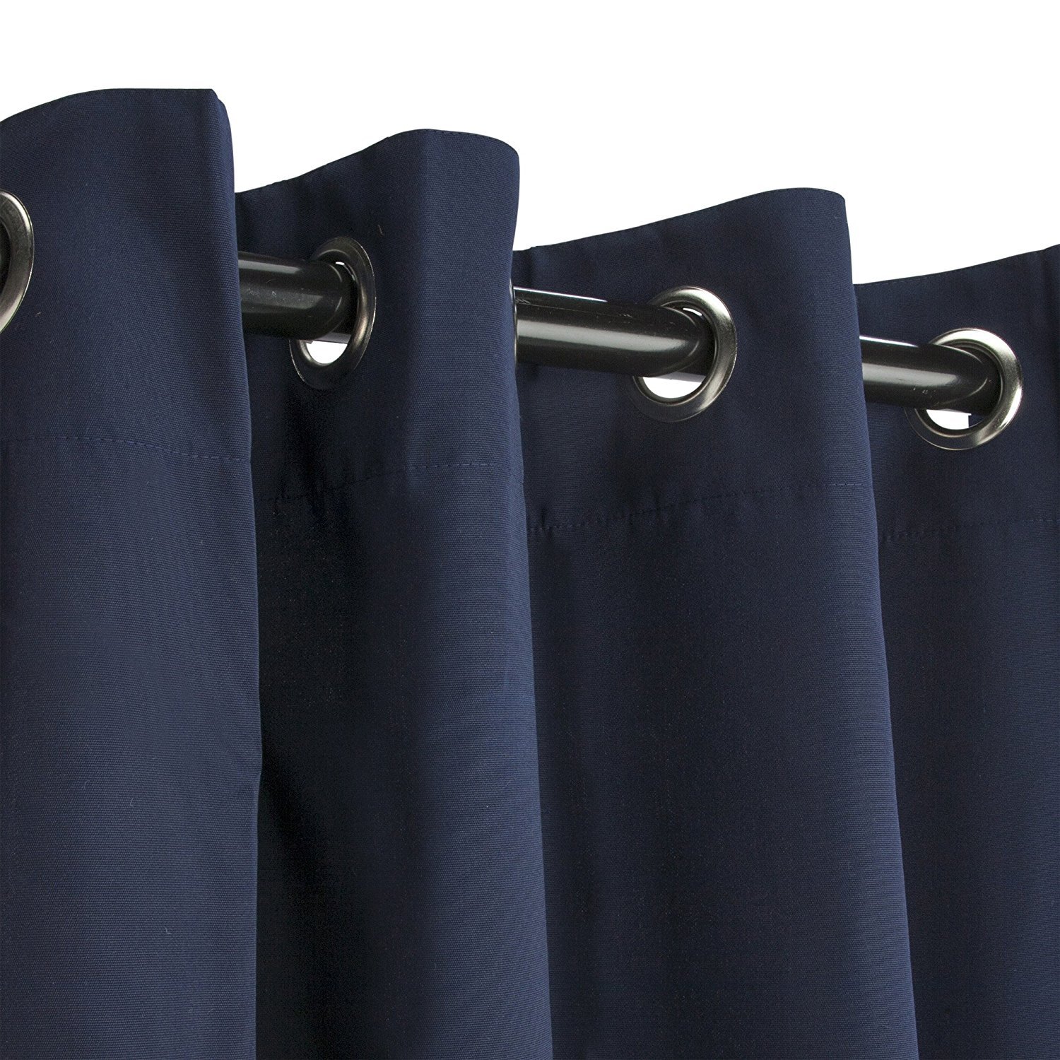 Sunbrella Outdoor Curtain Panel, Nickel Grommet Top, 50 by 108 Inch in Navy; Perfect for Your Patio, Porch, Gazebo, or Pergola Inc.