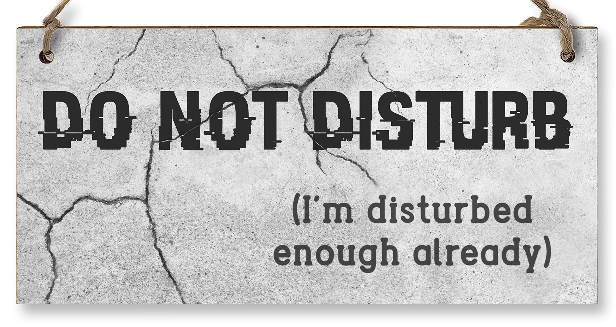 Handmade Wooden Hanging Wall Plaque Do Not Disturb Sign I'm Disturbed Already Funny Rude Joke Novelty Gift