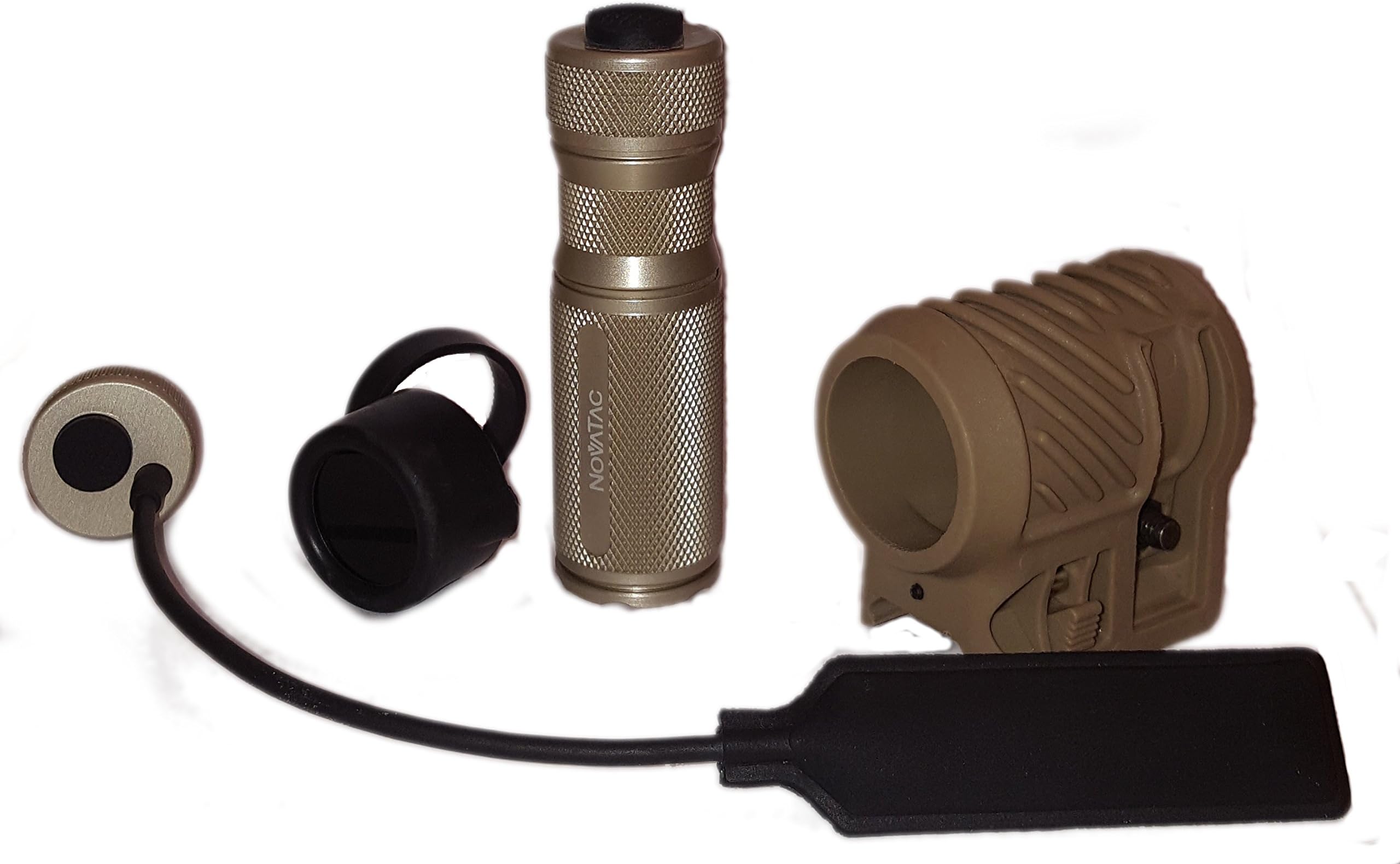 SpaDefense SPL-120 Tactical Handheld and Weapon Flashlight (3 Mode High, Low, Strobe) w/Remote Switch Tail Cap, Infrared(IR) Filter and Weapon Mount *Camping, Police, Military, and Emergency