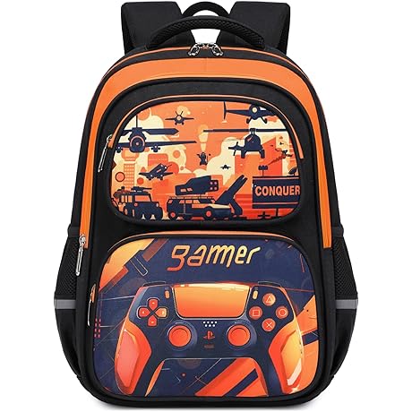 Game Orange Camouflage Backpack for Kids