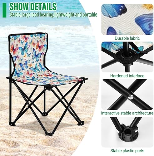 Miniatura 5 de Sillas de camping plegables al aire libre de mariposa azul para adultos silla de camping portátil silla de césped ligera 202a4967