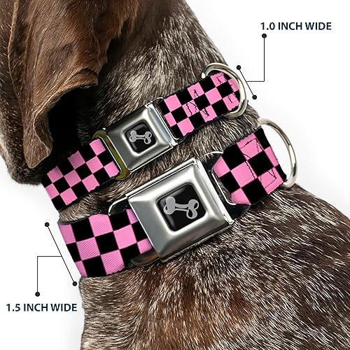 Miniatura 2 de Buckle-Down Collar de perro negro y rosa bebé, pequeño9-15 pulgadas