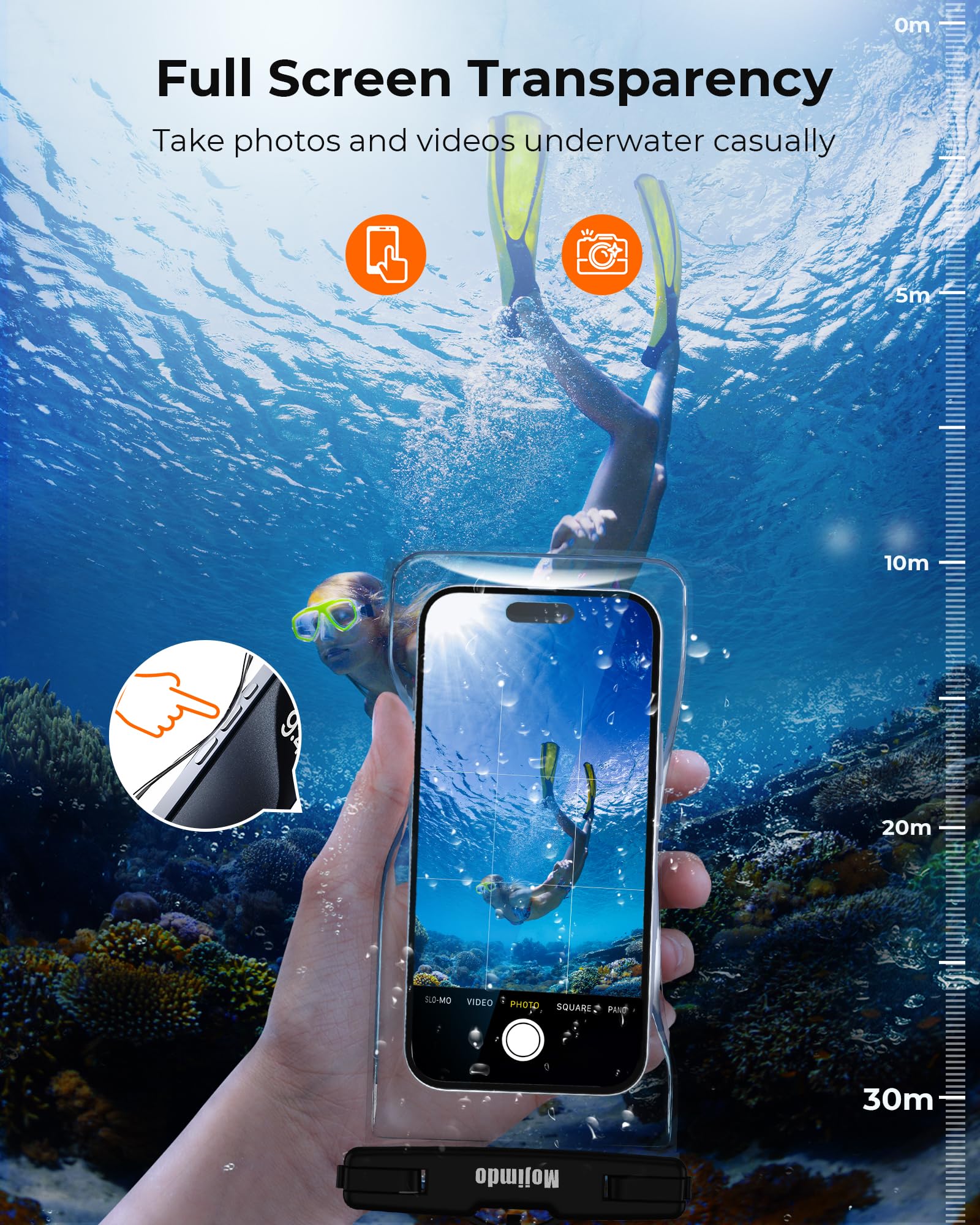 Mojimdo wodoodporne etui na telefon (Czarny+Czarny)