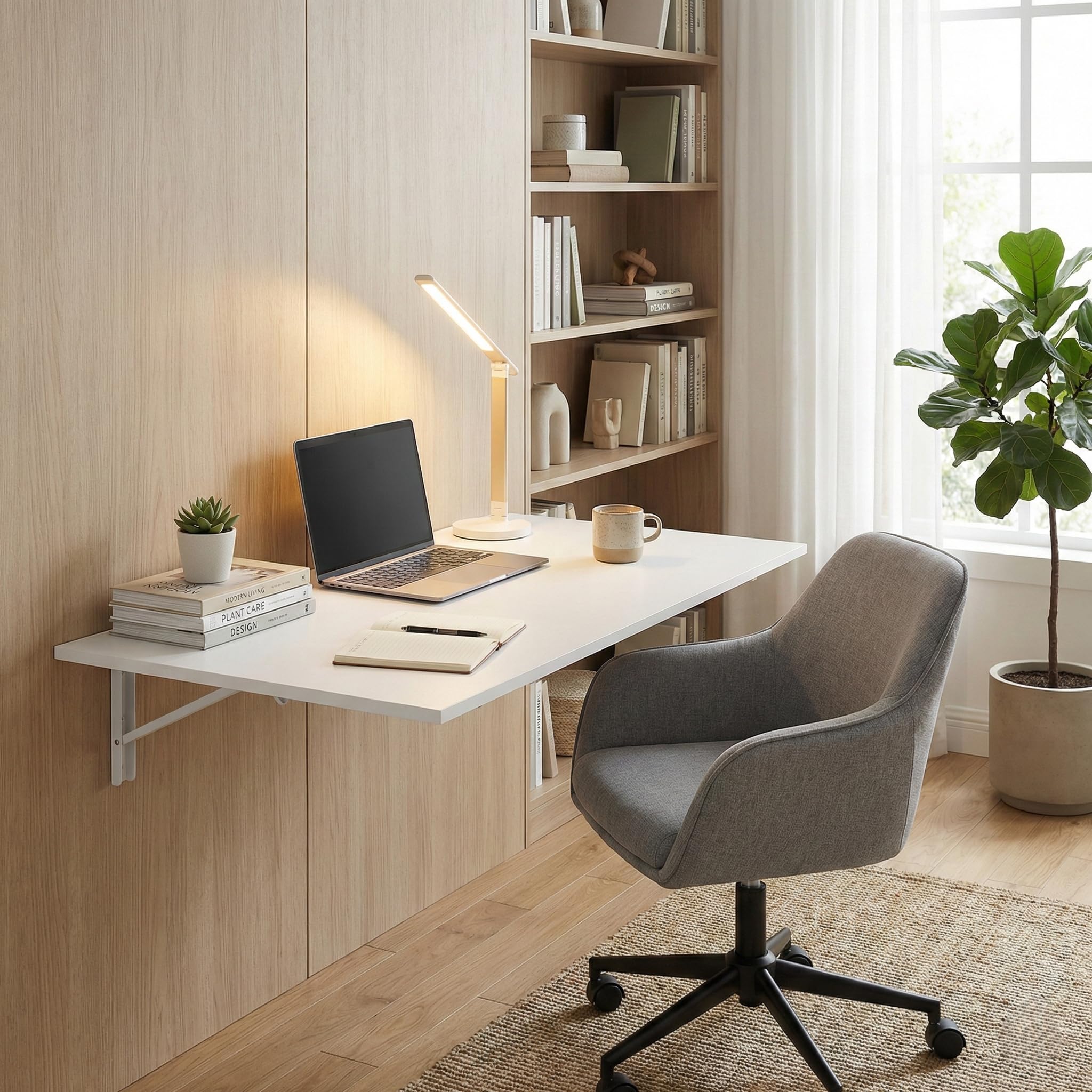Wandklapptisch 100x60 cm,Weiß,Platzsparender Klapptisch Wandmontage,Schreibtisch Werkbank Klappbar Wand,Tisch Wandmontage aus MDF Holz für Küche,Esszimmer,essecke,Wohnzimmer,Schlafzimmer,Büro,Flure