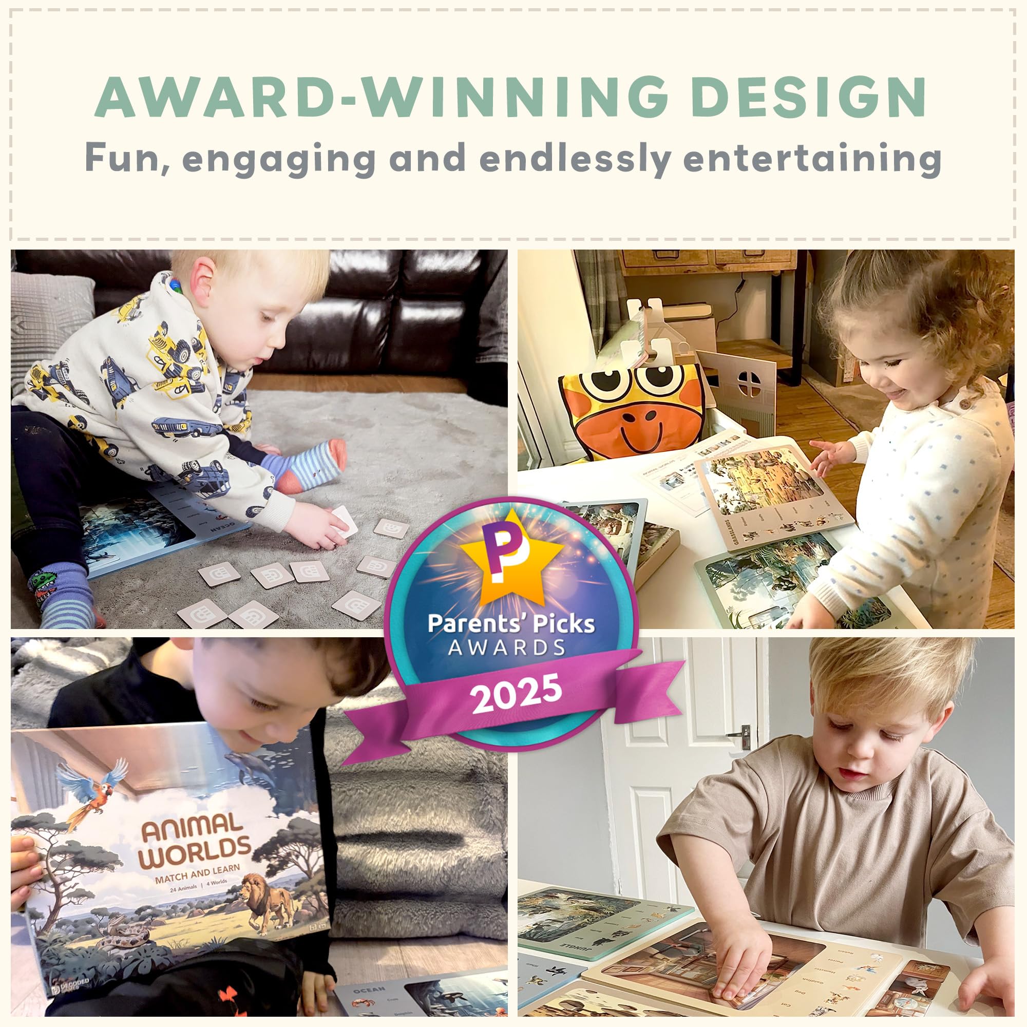 Animal Worlds - The Matching Game for Toddlers Ages 3-5 - Memory Game for 3 Year Olds, Family and Toddler Board Games for Kids - Image 3