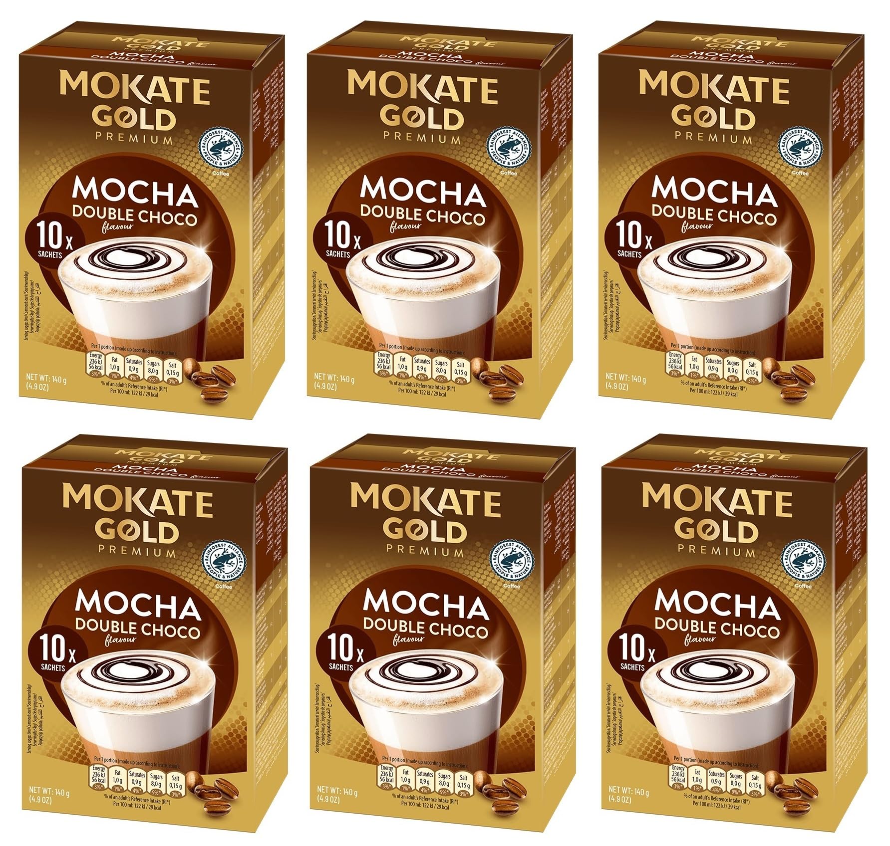Mokate Gold Premium Mocha Double Chocolate Coffee Sachets x10