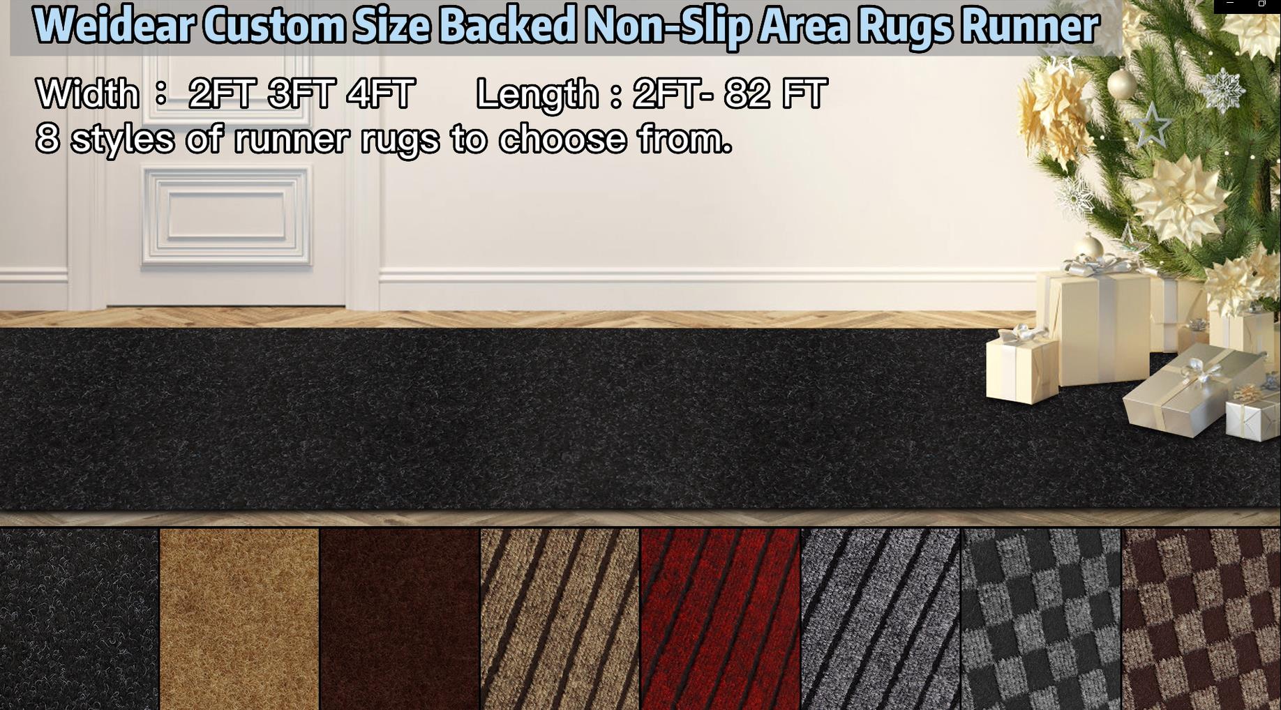 Amazon.com: Custom Size Backed Non-Slip Area Rugs Runner, Easy
