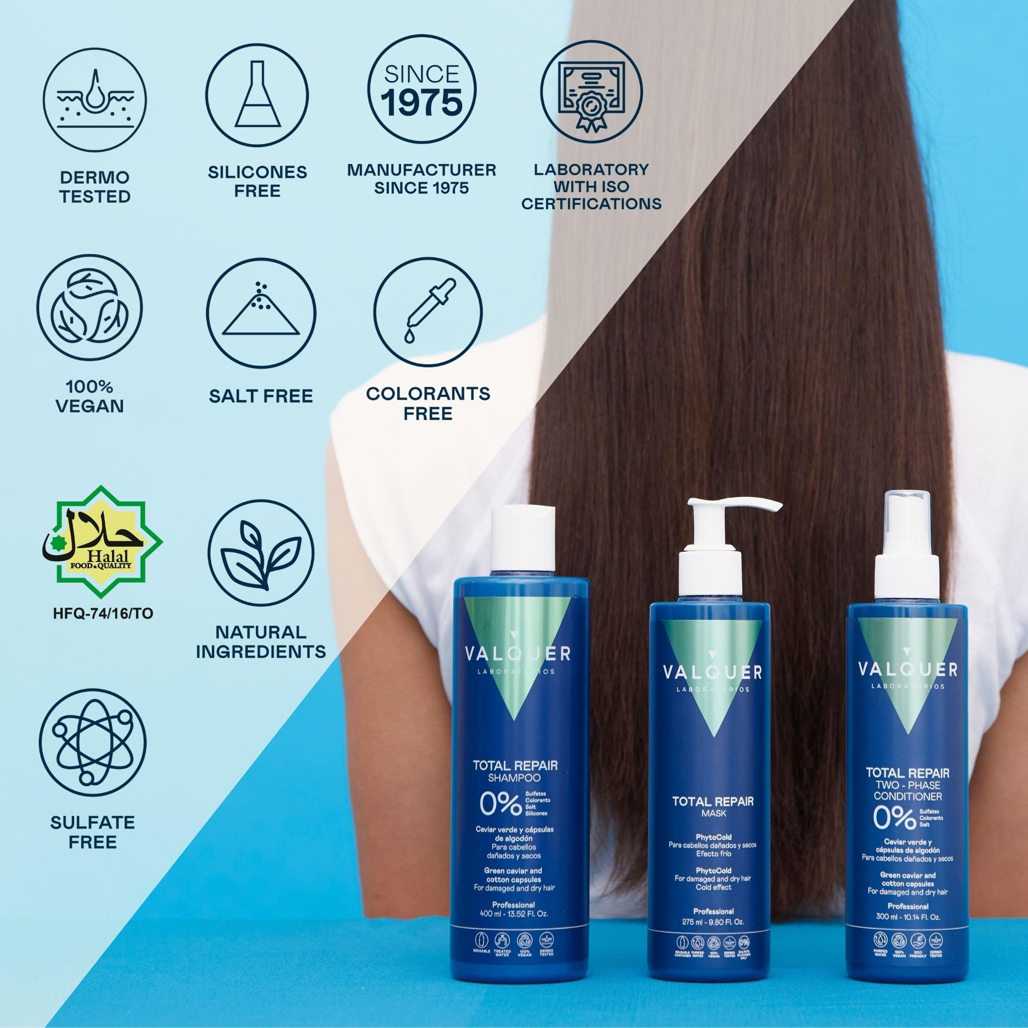 Valquer Pack Total Repair | Champú, Mascarilla y Acondicionador