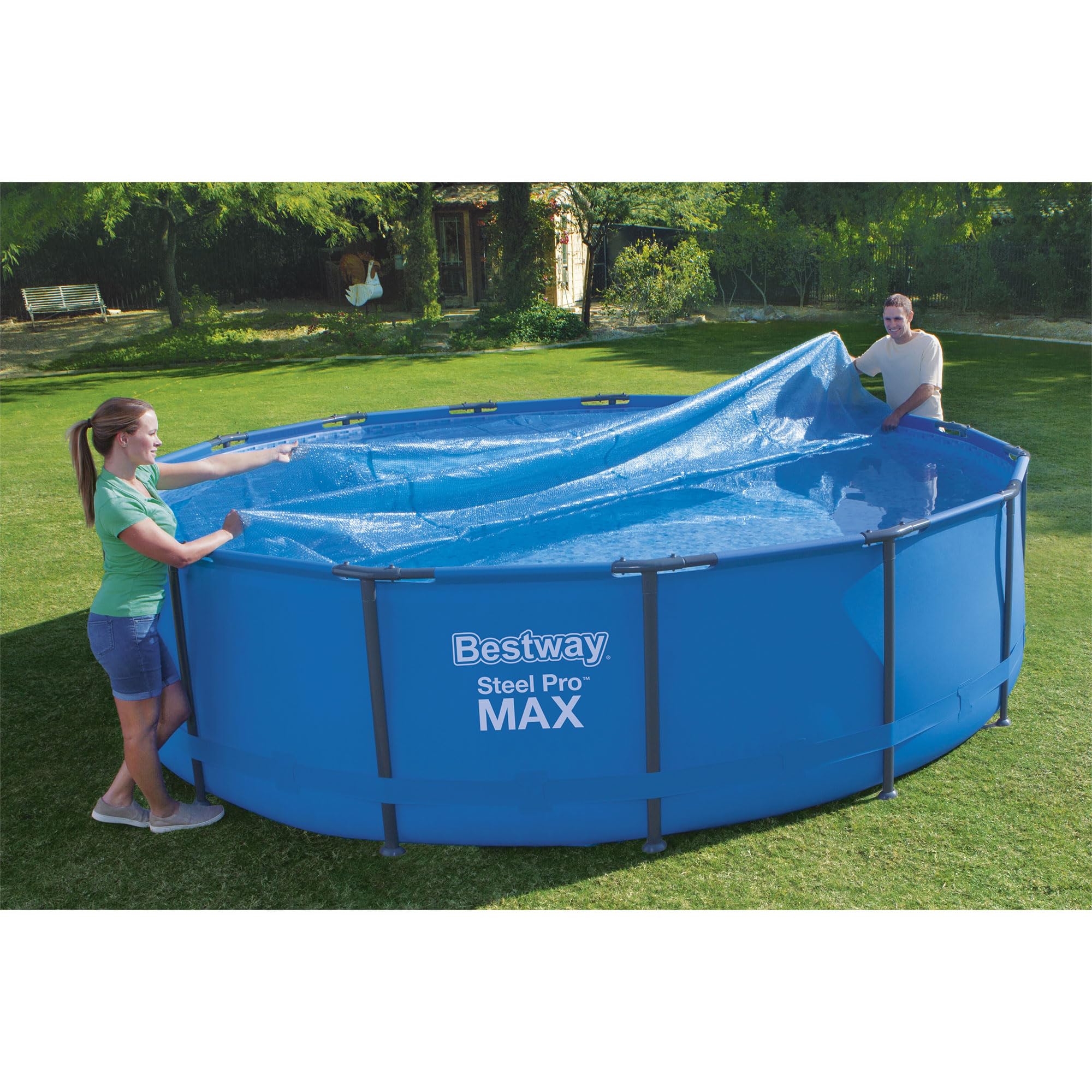 Bestway 58253 Bâche Solaire pour Piscine à Cadre Ø 488 cm