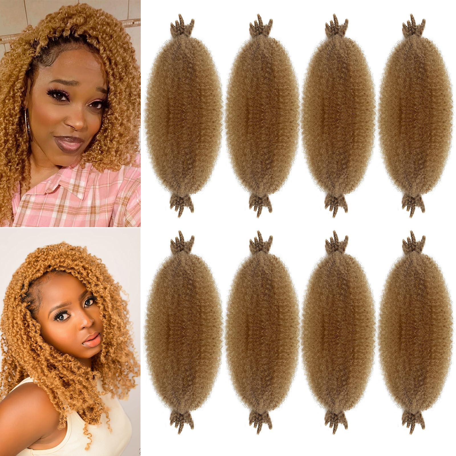 Marley Twist Braiding Hair, Pre-Separated Springy Afro Twist Hair Kinky Twist Crochet Hair Braids for Distressed Soft Locs Spring Twist Hair for Women