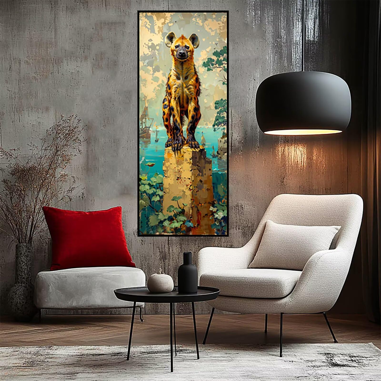 Hyena diamentowe zestawy artystyczne dla dorosłych, 5D DIY diamentowe malarstwo morskie pełne zestawy do wiercenia, kryształowa sztuka stras haft krzyżykowy rzemiosło malowanie według numerów 127 x 50