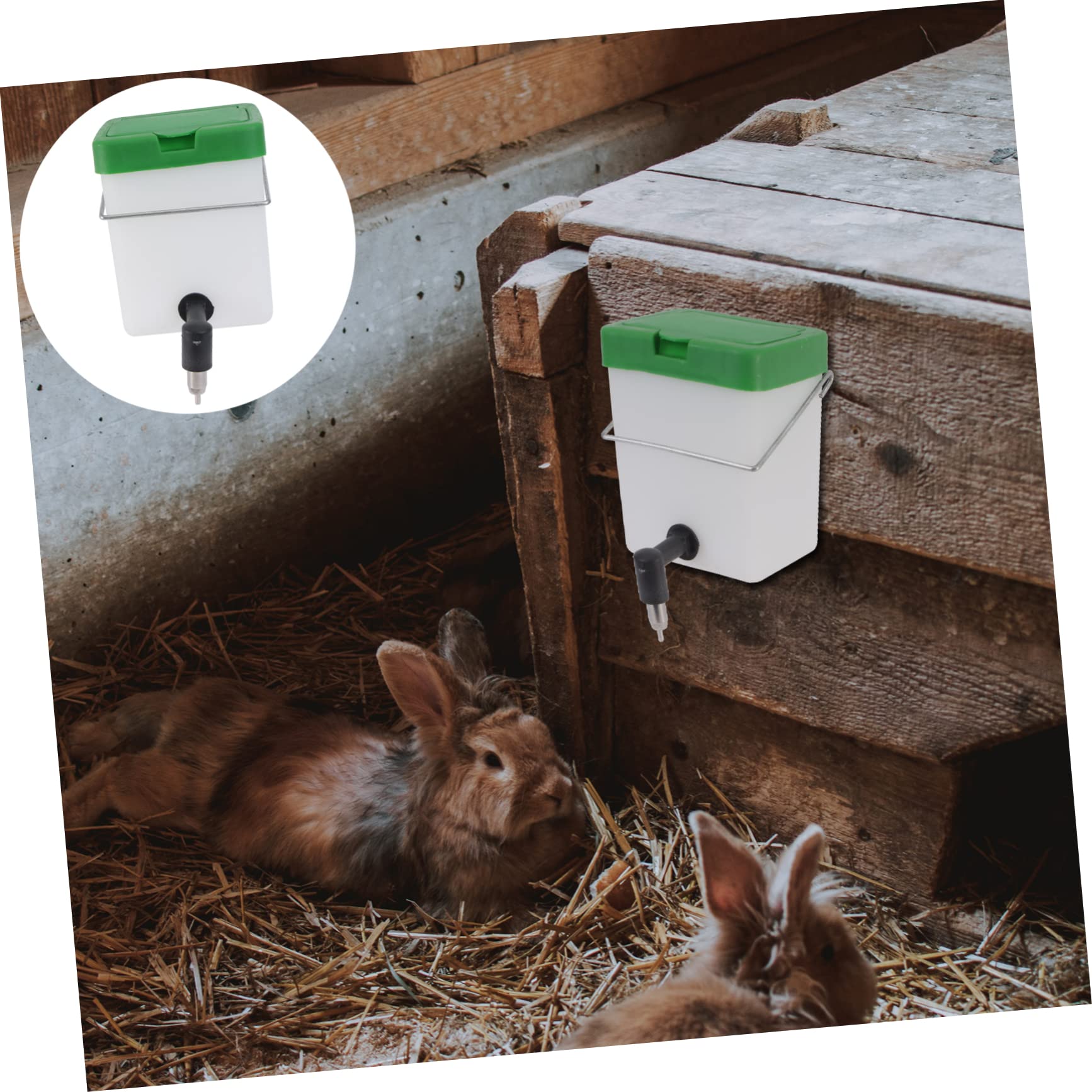 Sosoport 2stücke Water Fountain Automatischer Wasserspender Für Haustiere Installieren Leckagefrei Praktische Trinklösung Für Kaninchen Mit Glatter Oberfläche Zufällige Deckelfarbe
