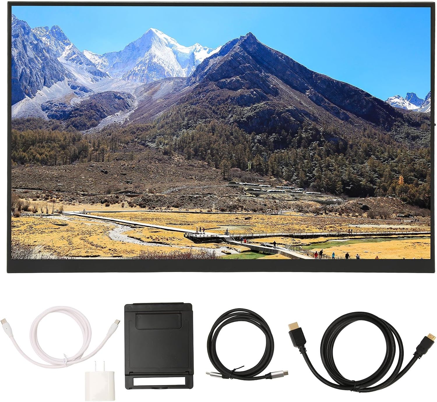 Bewinner 16:10 Portable Monitor, 144Hz 2.5K Ultra HD 18 Inch Wall Mount Display, Gaming Monitor with Full Multimedia Interface Dual Speakers for PC Phone