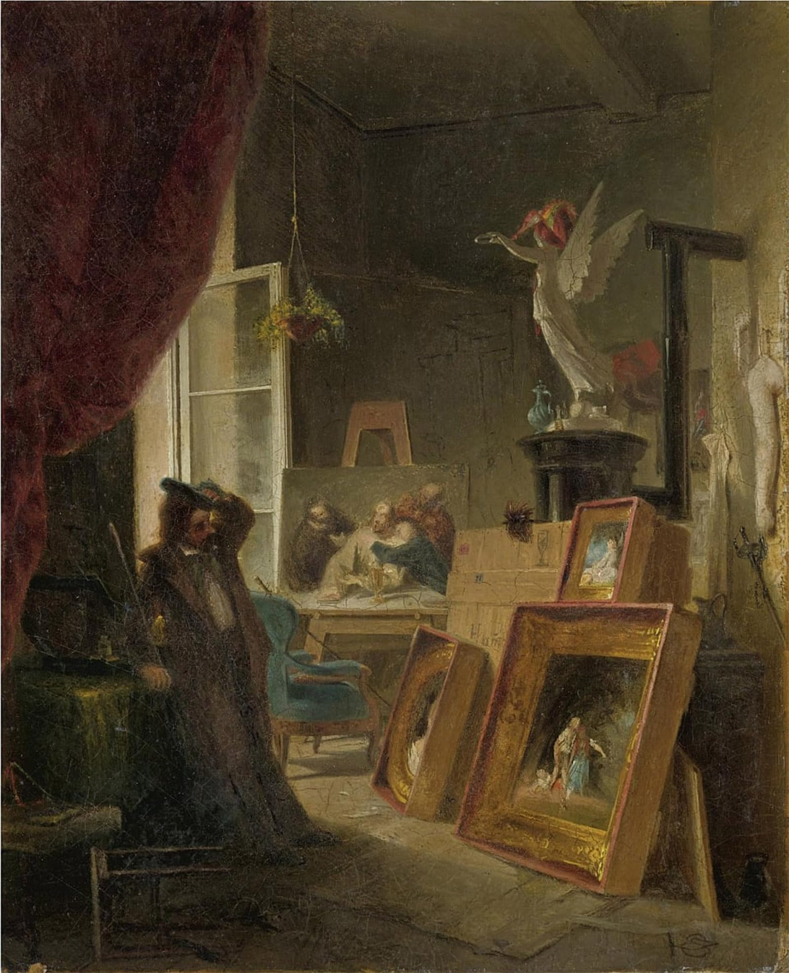 SERENDIPITP Abstract Painting Mural Print Picture Wall Decor Painting The history painter by Carl Spitzweg Vintage Wall Artwork for Home Decor 60x90cm