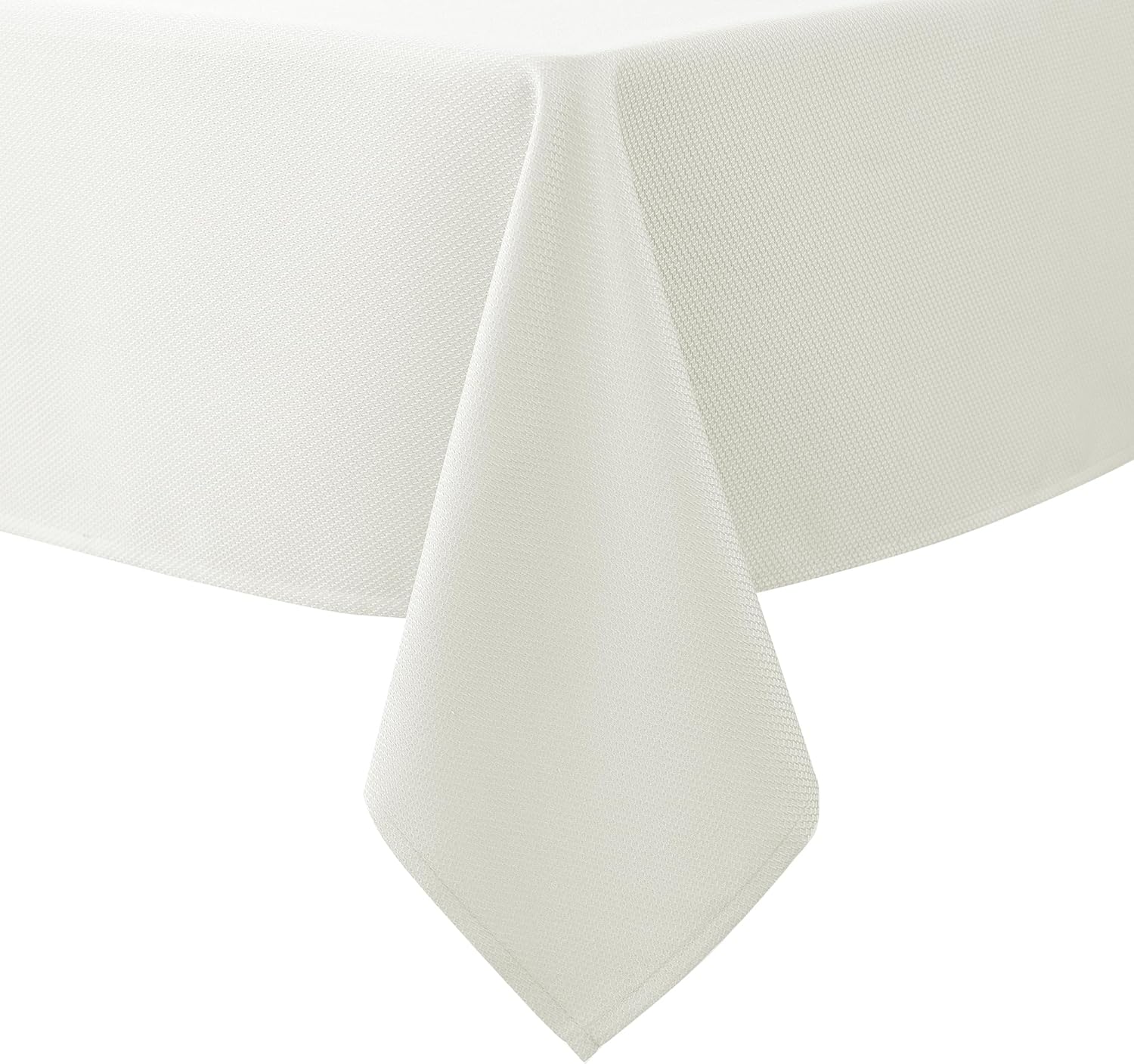 biscaynebay textured fabric tablecloths 70x108 inches rectangular, ivory water resistant tablecloths for dining, kitchen, wedding, parties etc. machine washable 108" x 70" (rectangular) ivory
