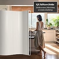 Vista 155 de Red Lantern Pantalla de onda de bambú corta de 4 pies - Blanco