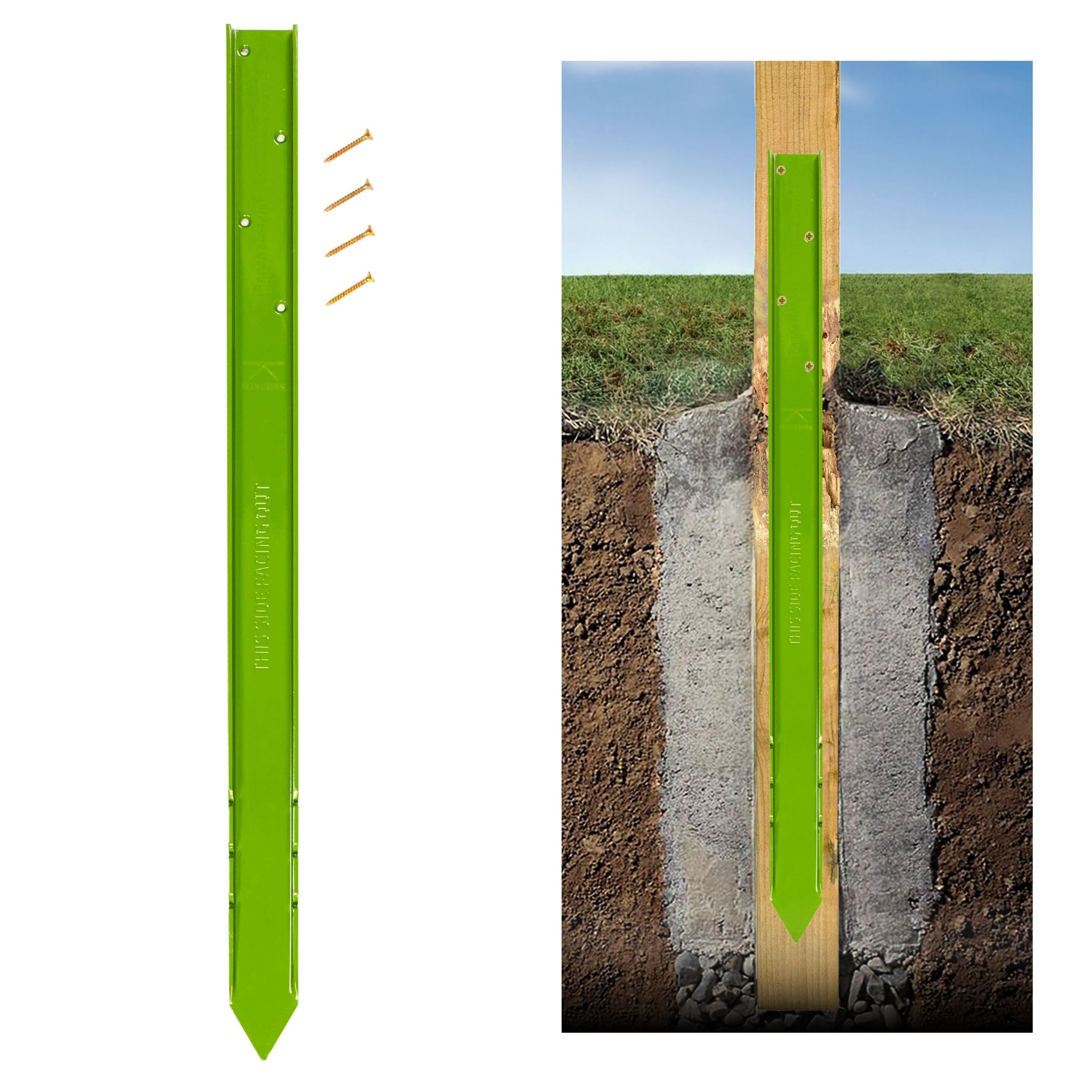 Fence Rescue – Fence Post Repair Stake Anchor 750mm Long | Ideal for Wooden Posts Set in Concrete | Repair Leaning or Broken Fence Posts | Heavy Duty | Re-useable | Quick to Install | 1 Stake per Post — image 1