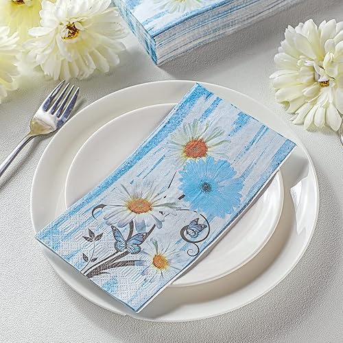 Miniatura 10 de Karenhi 200 piezas de suministros de fiesta de abeja de miel, toallas de mano desechables para baño, 2 capas de color amarillo primavera,