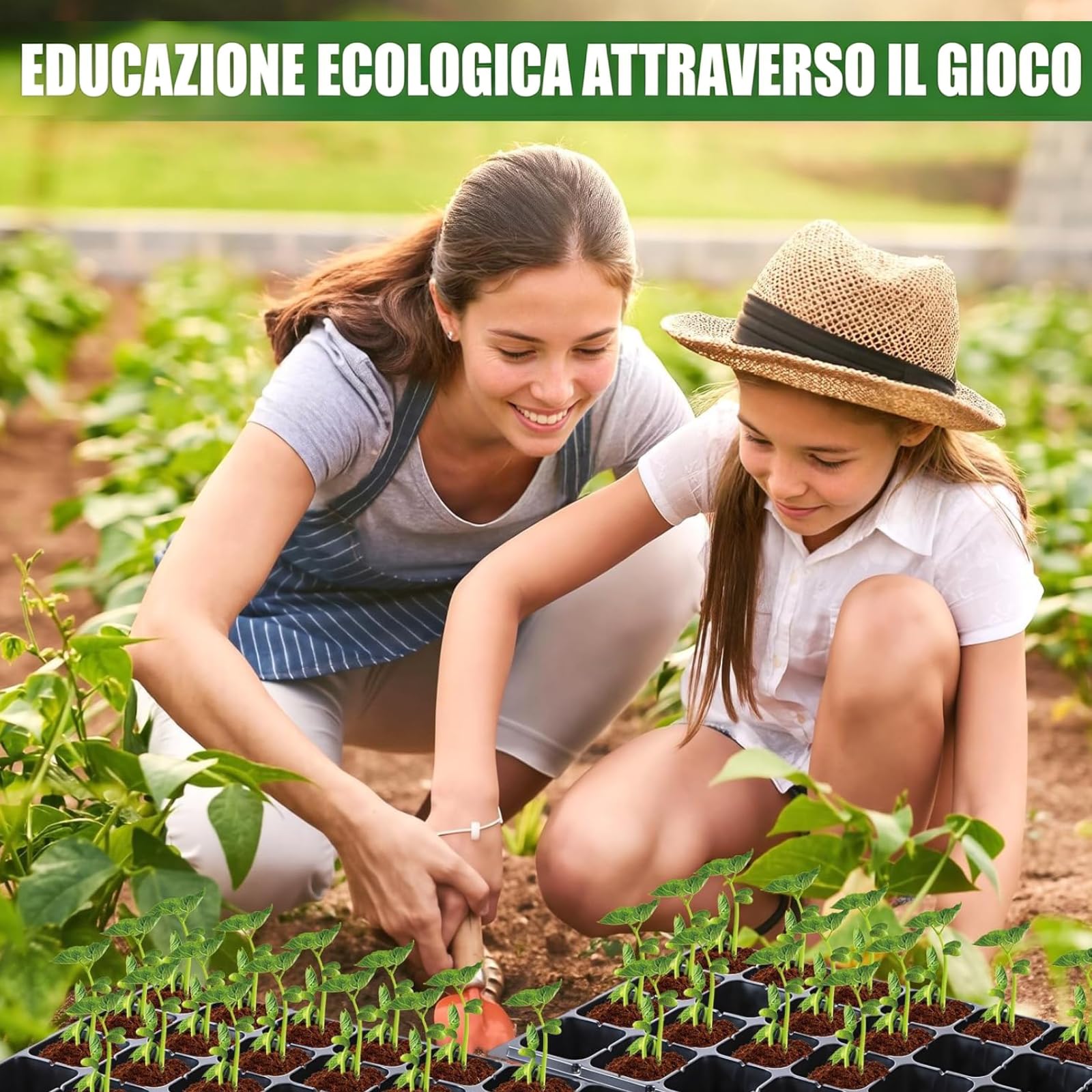 predolo 12 Vassoio Germinazione per Piantine da con Griglia, Vasi per Semina con Foro di drenaggio, Semenzaio, Mini Serra, Vaso di Propagazione per Frutta, Coltivazione da Interni ed Esterni, 72 Celle