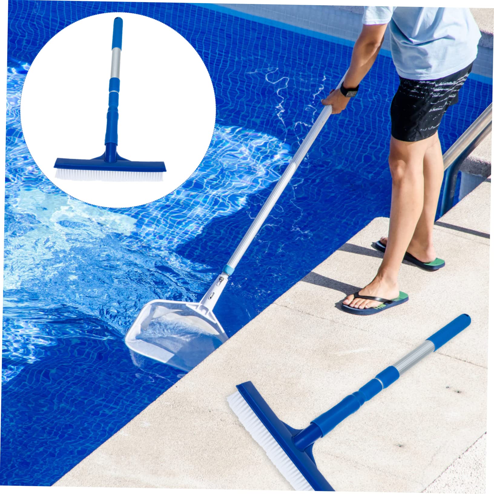 Levemolo Cepillo De Limpieza De Piscinas para Paredes y Azulejos De Suministros De Limpieza para Piscina Pértiga