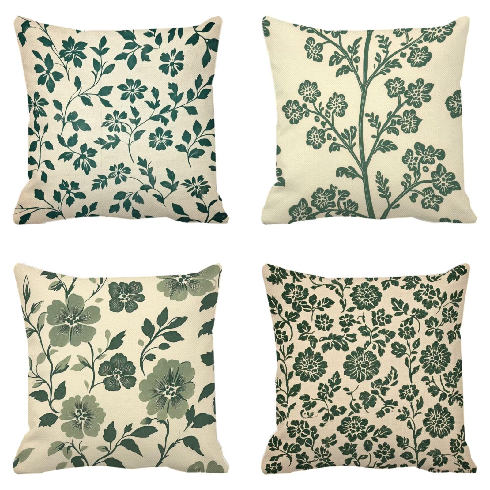 Cojines Sofa Fundas Cojines 40x40cm SúPer Suave Cojin Crema Planta Juego de 4, Fundas Almohada Impermeable Exterior, Interior Y Exterior Cojin Decorativos, Para JardíN SalóN Regalos NavideñOs P-407