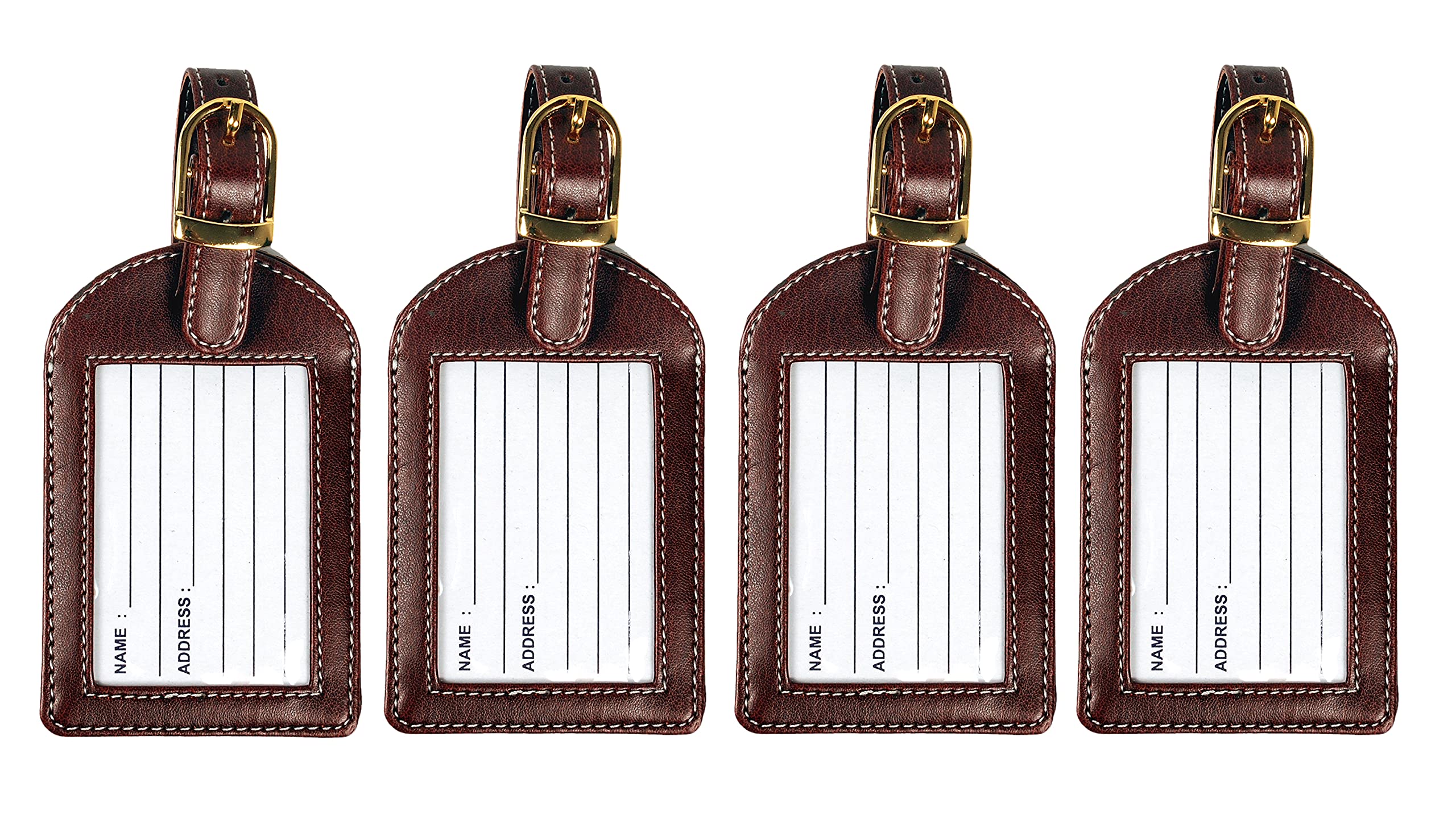 Sukeshcraft Luggage Tags Suitcase Tag Travel Bag Labels, Brown