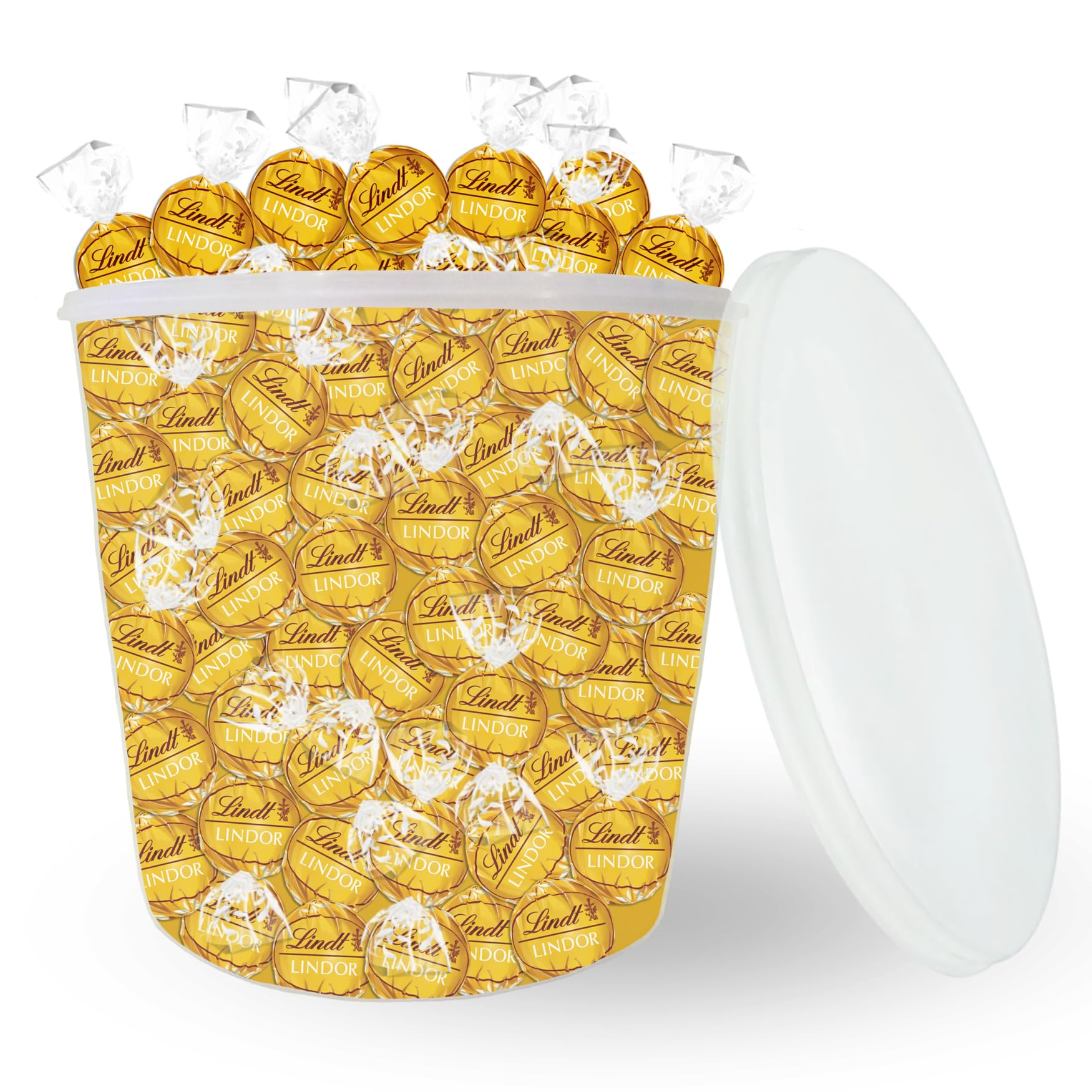 LINDT - 100 bouchées LINDOR Chocolat Blanc Fondant - Boîte 1,25 kg