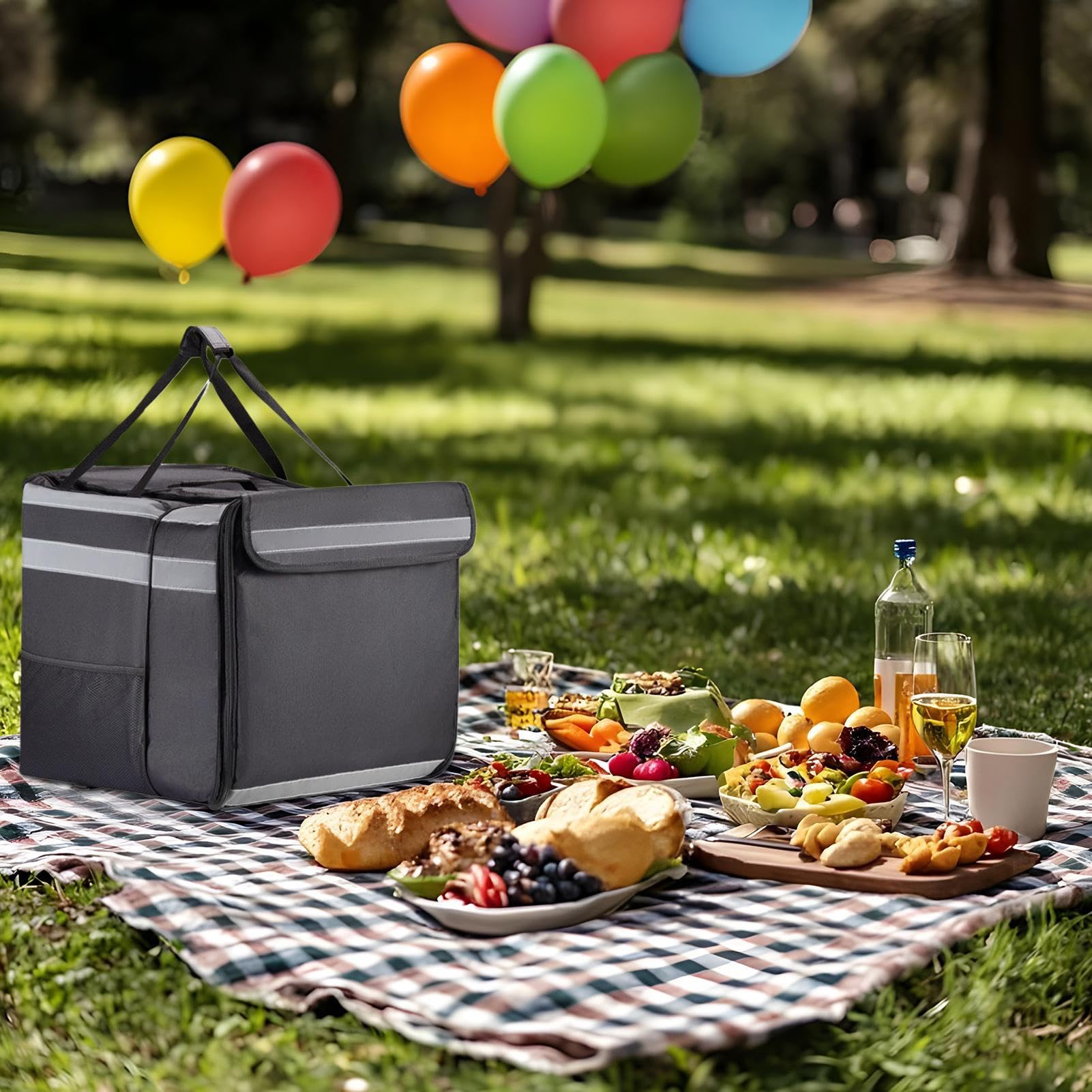 Sac de Livraison de Pizza | Sac à Dos Isotherme Extensible pour Livraison à emporter, Rangement Isolant Thermique, Transport de Nourriture Robuste pour randonnée, Camping, Restaurants