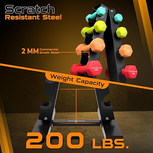 Miniatura 5 de Juego de mancuernas de Fitness Republic de vinilo con estante para mancuernas de acero compacto - Combo