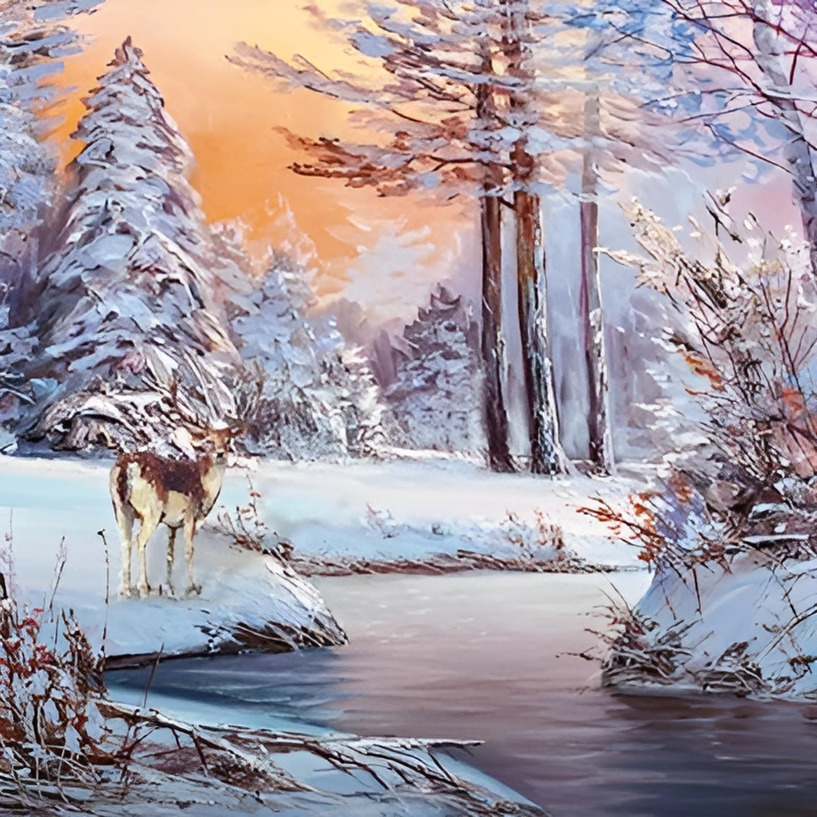 GBCC Charity Christmas Cards Pack of 6, Charity Christmas Cards with a Stag and Forest Sunrise Design