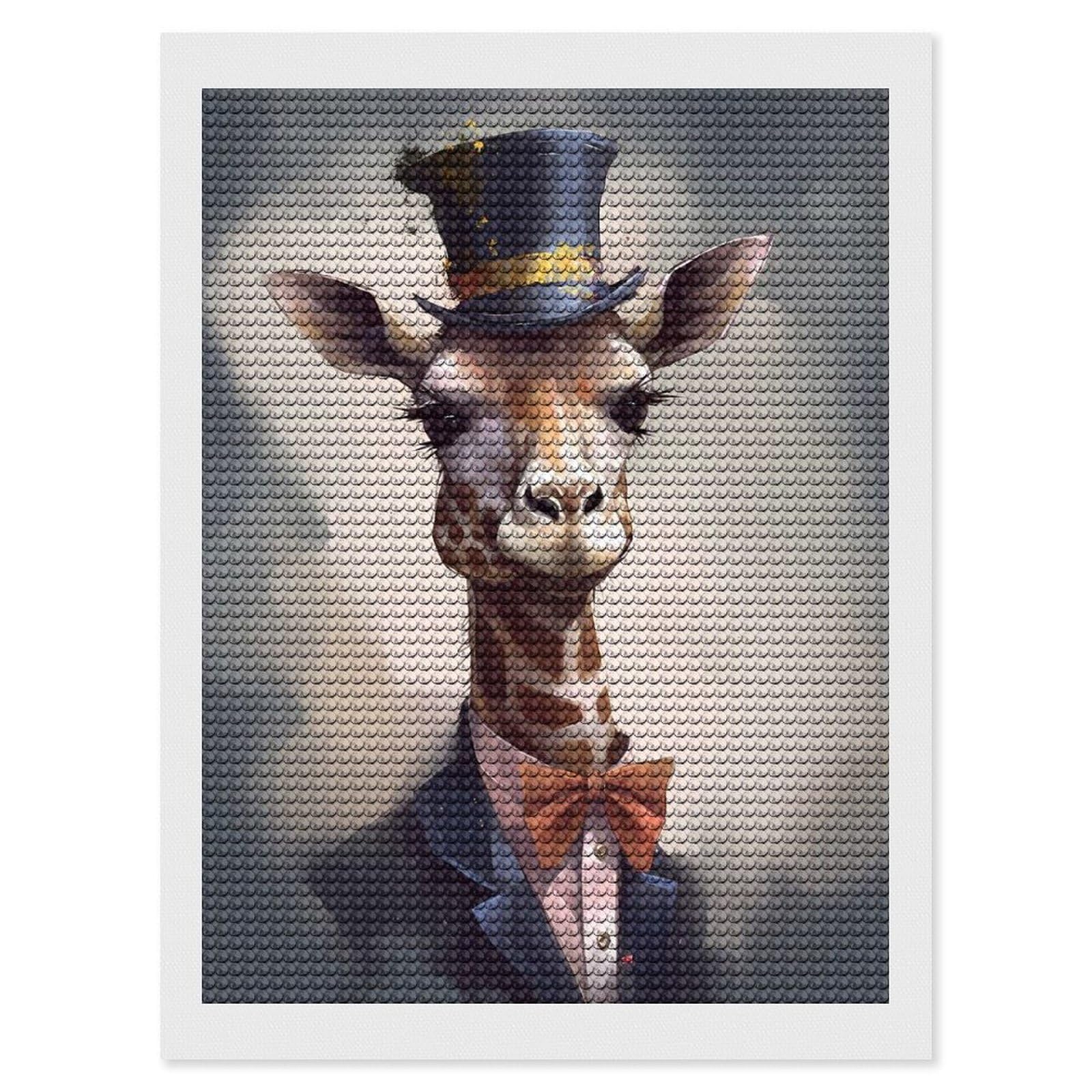 Junmoney Giraffe Enchanted Isle Diamond Painting Canvas Kit 12"x16", for Teens, Vintage Style Decor, Modern Decor, Home Wall Art, Festive Craft Gift