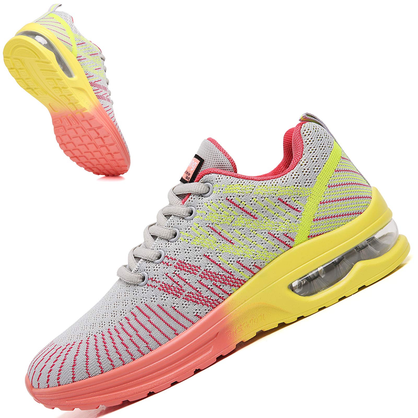 TSIODFO Trail Running Shoes for Women Gym Workout Sneakers Athletic Tennis  Walking Shoes Fashion Sneaker Grey Pink Size 10