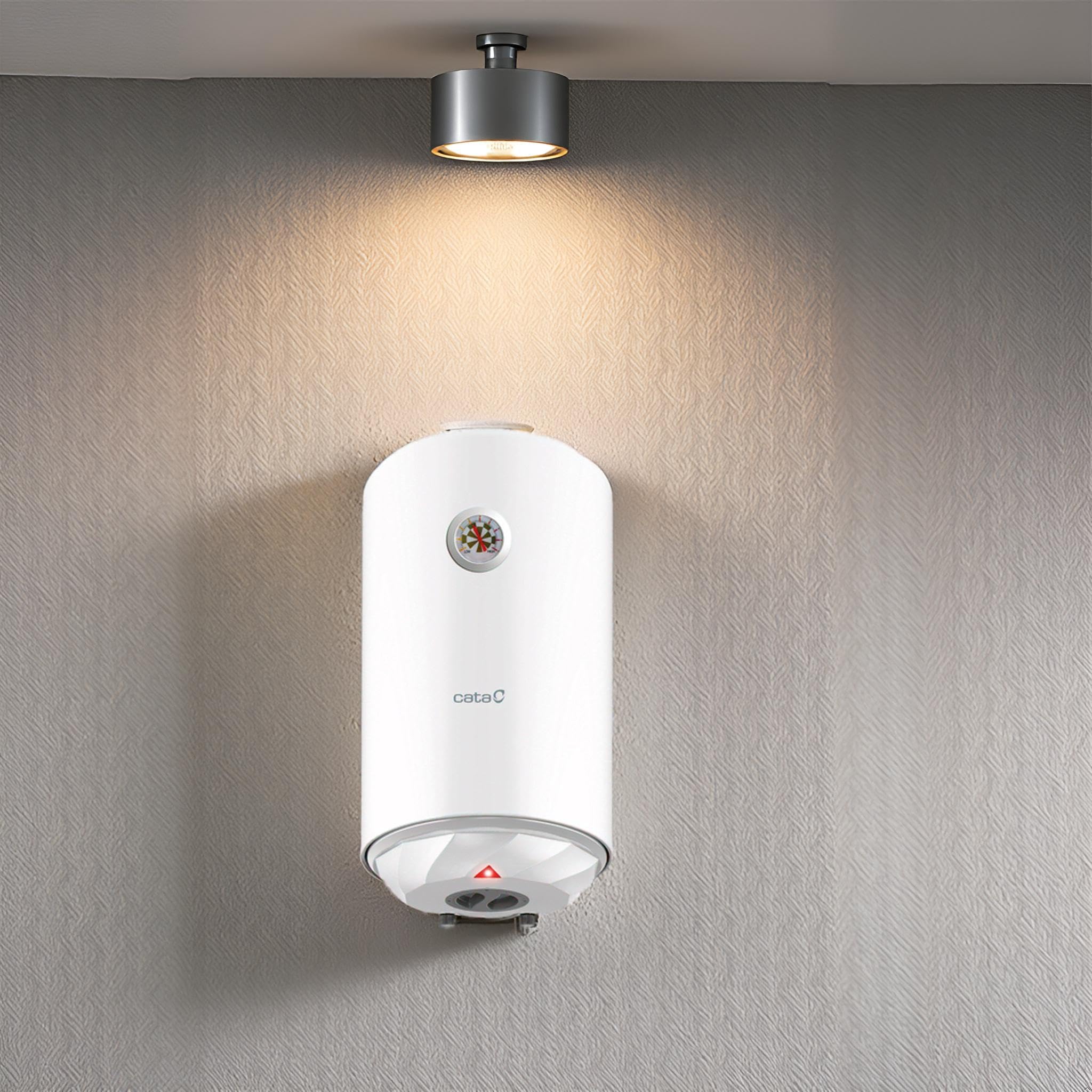 Cata Termo Eléctrico CTR-30-M Forma Redonda 30L Instalación Vertical Display Mecánico Modo ECO Superaislamiento Potencia 1500W Color Blanco