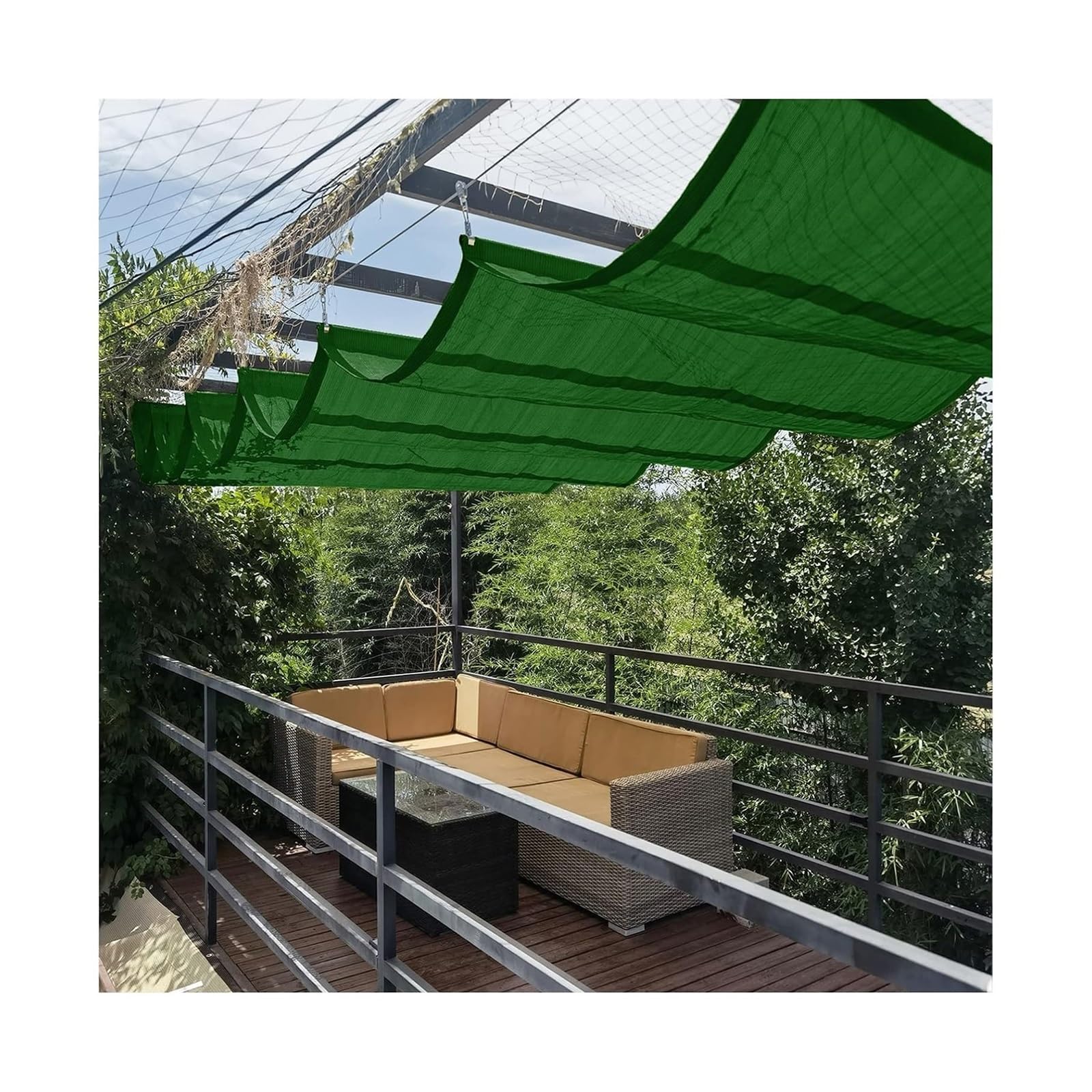 Auvent de rechange pergola extérieure rétractable 2x5m bâche terrasse