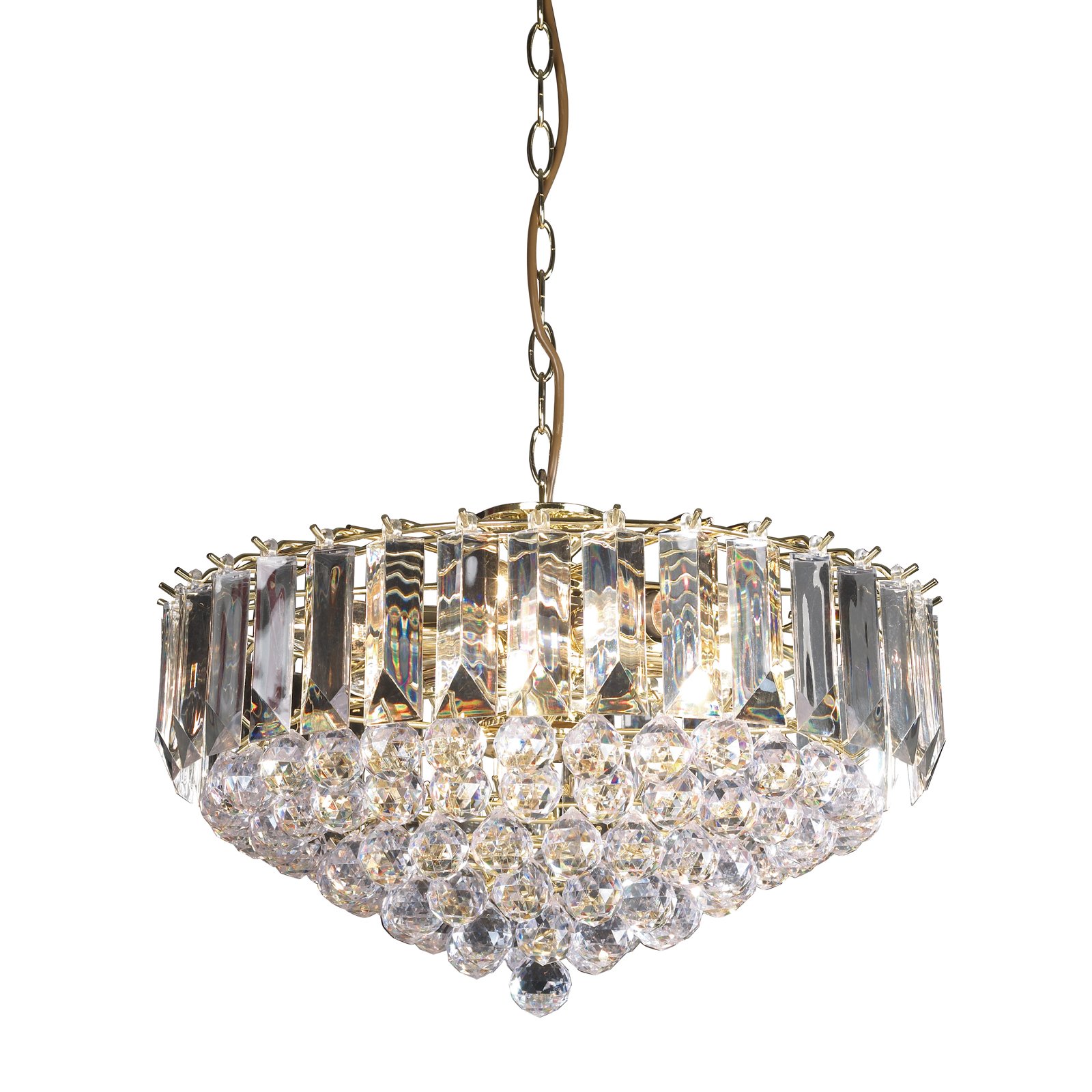 ENDON FARGO-18BP Brass Effect Plate Pendant Light Fitting