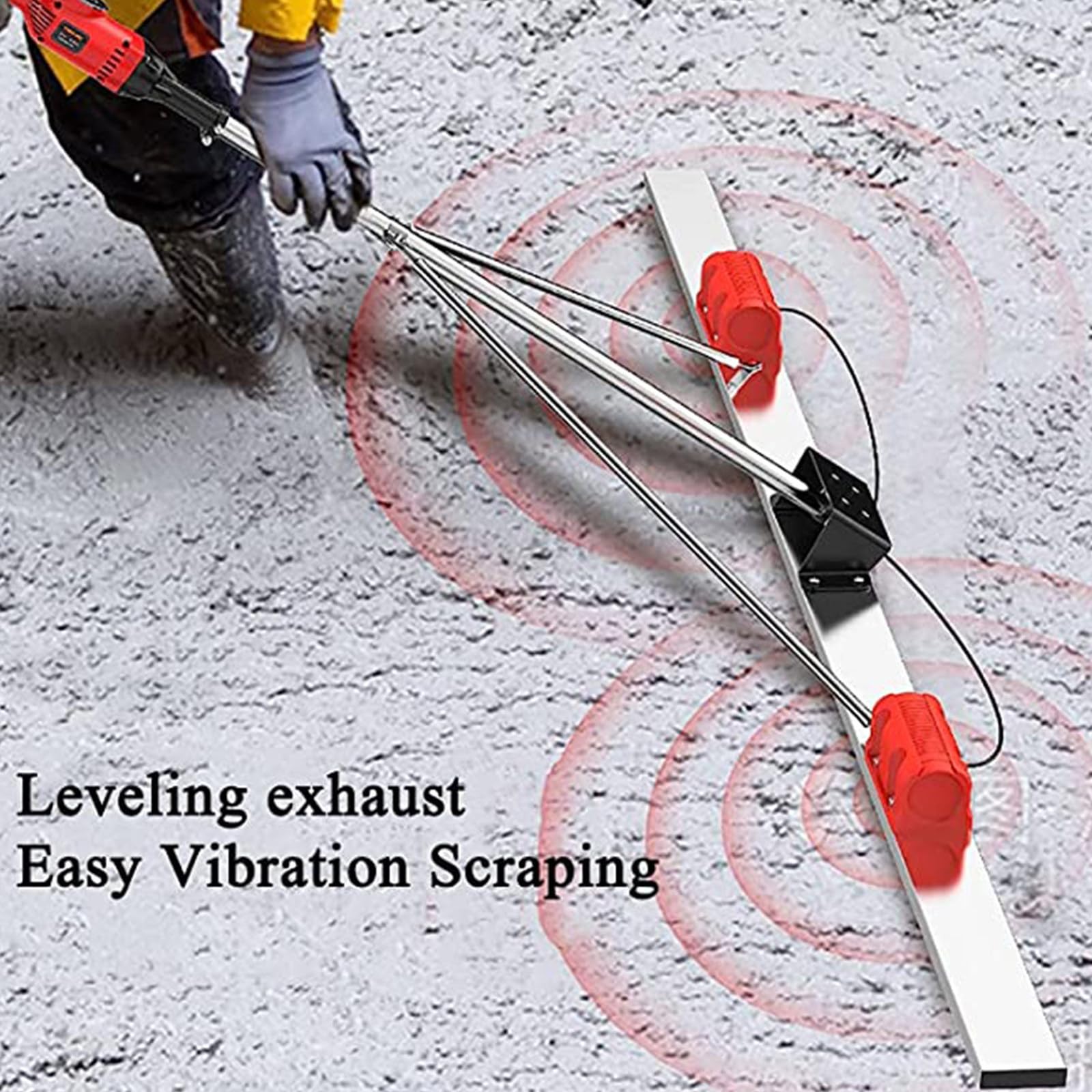 Herramienta vibración concreto eléctrico, máquina Acabado concreto vibratoria batería alimentación Cemento de Cemento Vibrante Vibrante Servicio Pesado+Regla de nivelación
