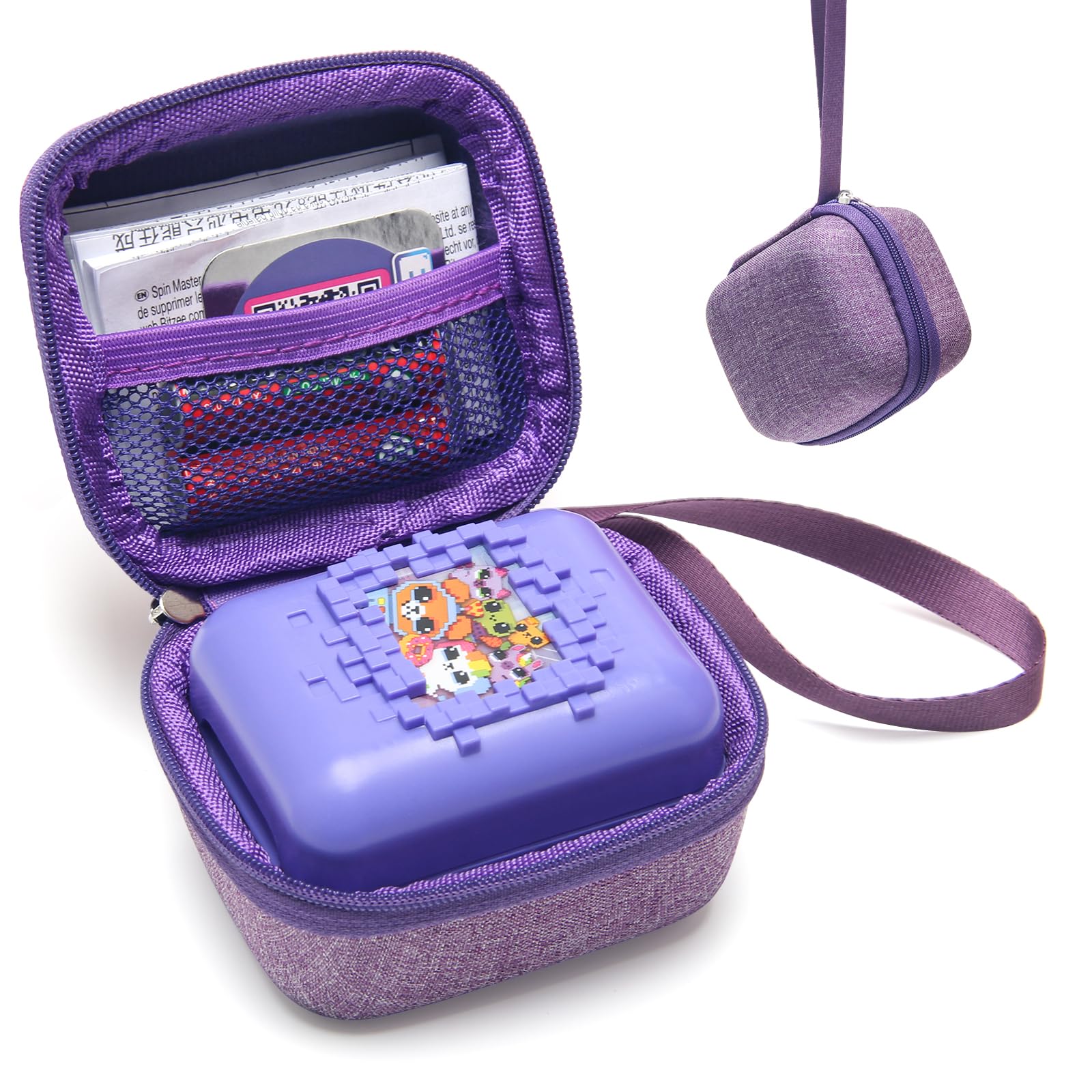 Coldairsoap Travel Carrying Case for Bitzee Digital Pet Interactive Virtual Toy, Mesh Pocket fits Batteries Protective Storage Case Compatible with Bitzee Virtual Electronic Pets (Case Only)