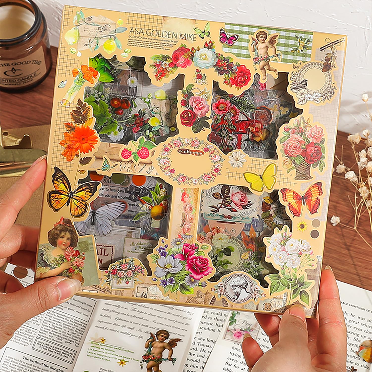 46 Unids/caja Planta Verde Flor Pegatinas Decorativas De Papelería Scrapbooking DIY álbum Diario Etiquetas Adhivas - AliExprs 21