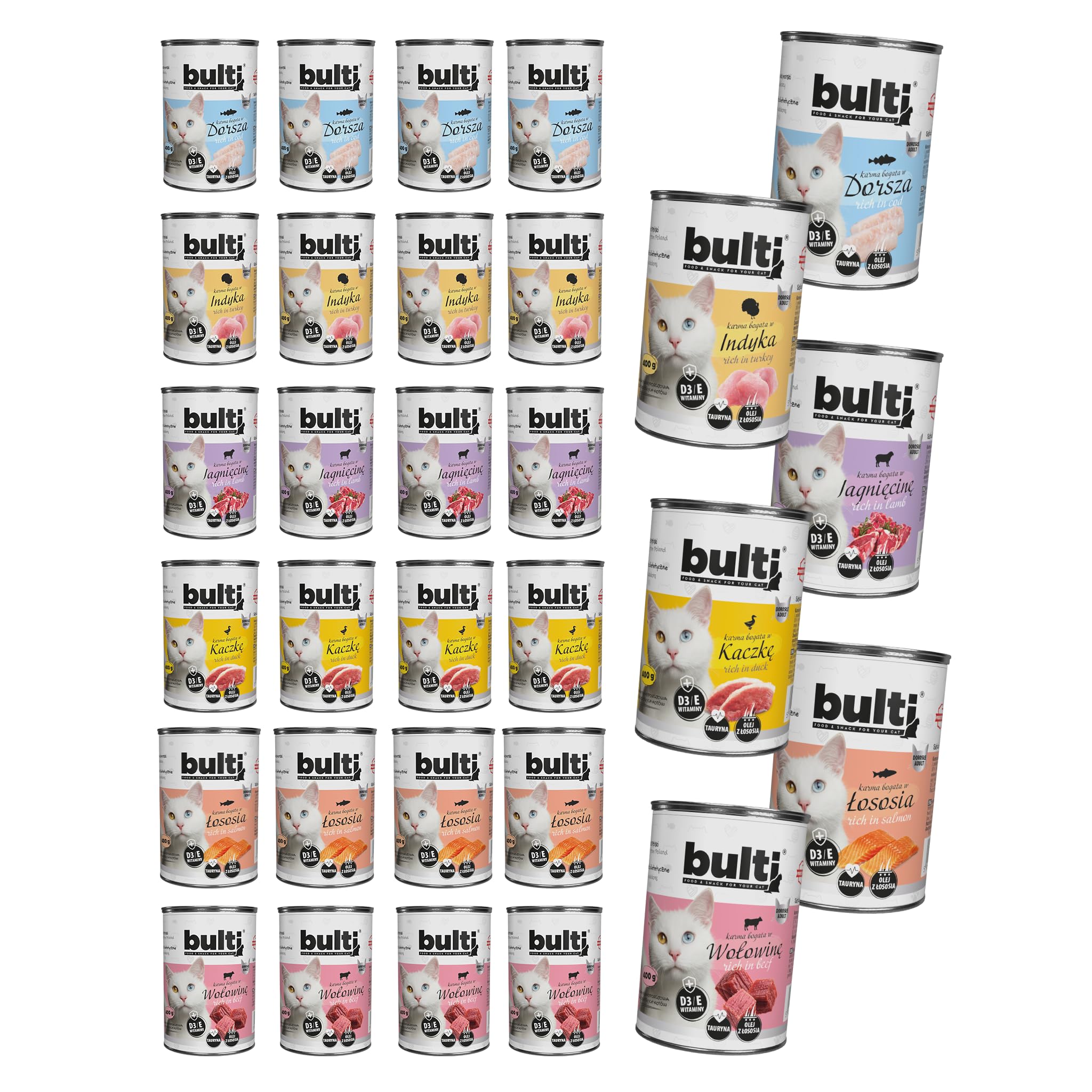 BULT Katzenfutter Nass Dose 24x400g Mix | hoher Fleischanteil