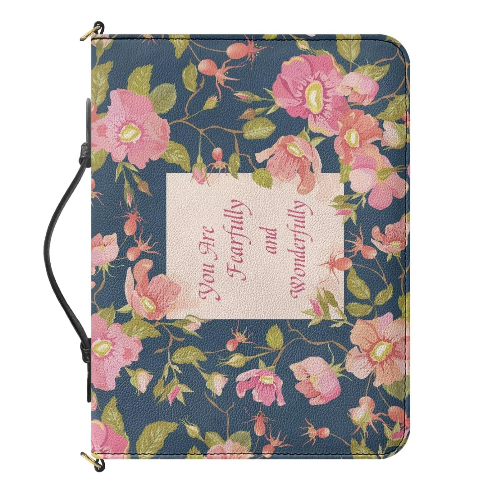 Urndoeng Bible Cover Case for Women with Shoulder Strap Large Bible Carrying Cases for Women,Girls W/Pen Slots Chic Christian Gifts Floral Print — image 1