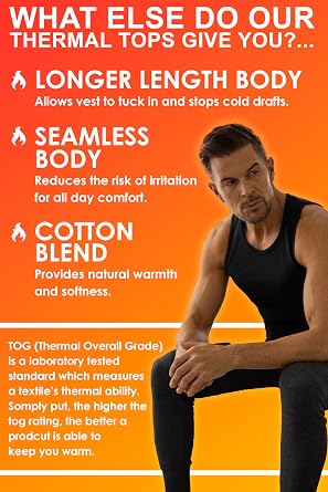 HEAT HOLDERS - Mens Winter Warm Cotton Thermal Underwear Sleeveless Vest