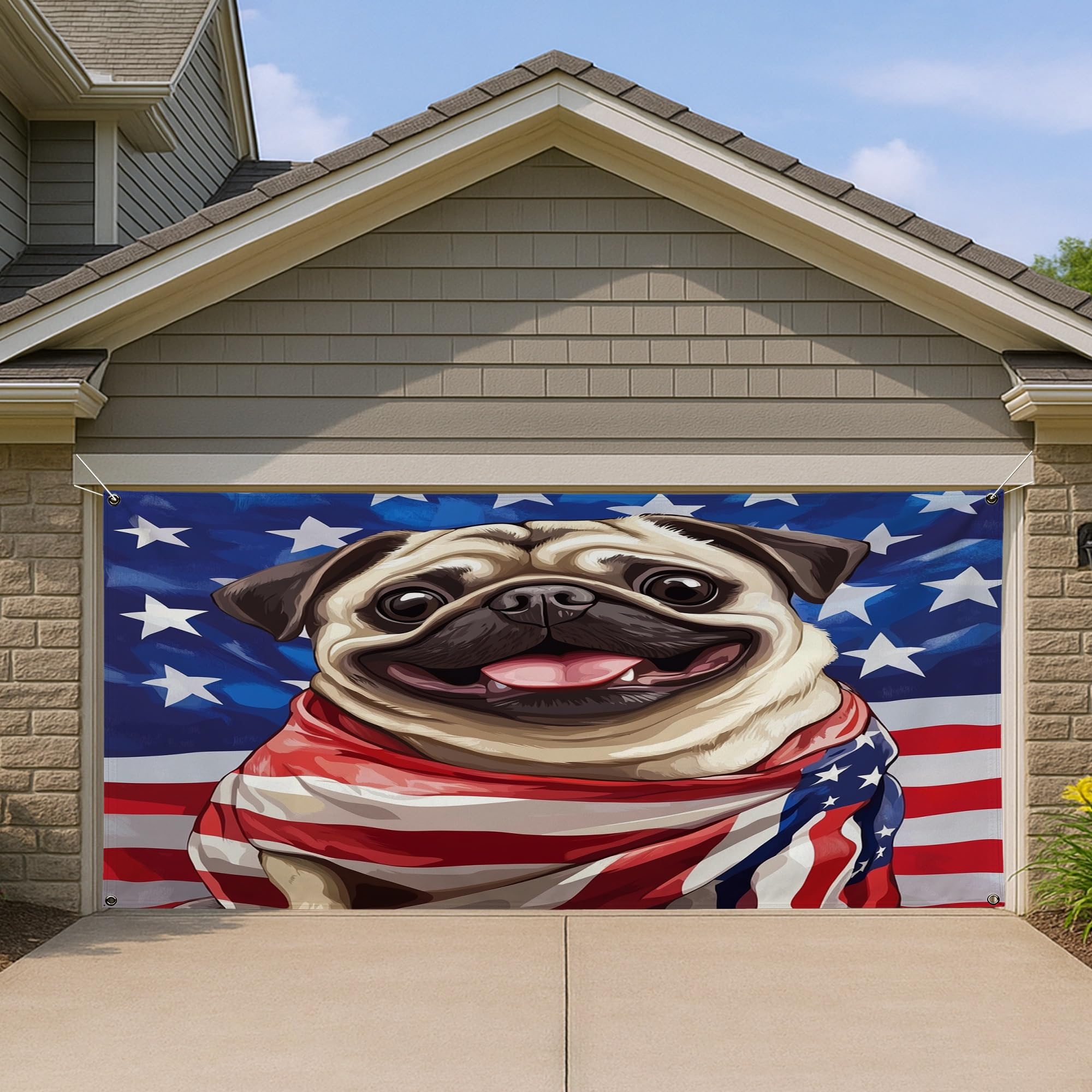 Couverture de porte de garage Amérique 4 juillet pour fête en extérieur