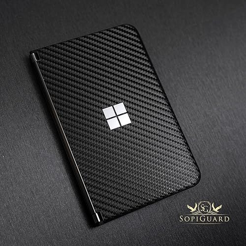 Miniatura 4 de SopiGuard Adhesivo para Microsoft Surface Duo 2 2 generación de borde a borde frontal y trasero 2021 (plateado satinado metálico)