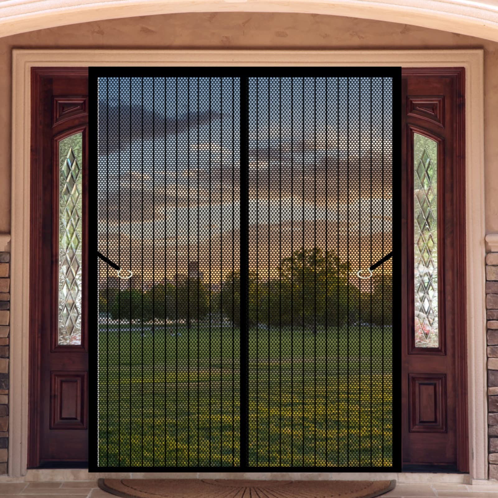Doguo Black Mesh Screen Window Curtain 65 X 220 Cm Screen Mesh Window Screen Mosquito Bug Protection Without Drilling Easy To Install Window Screen Mesh For Windows Doors,