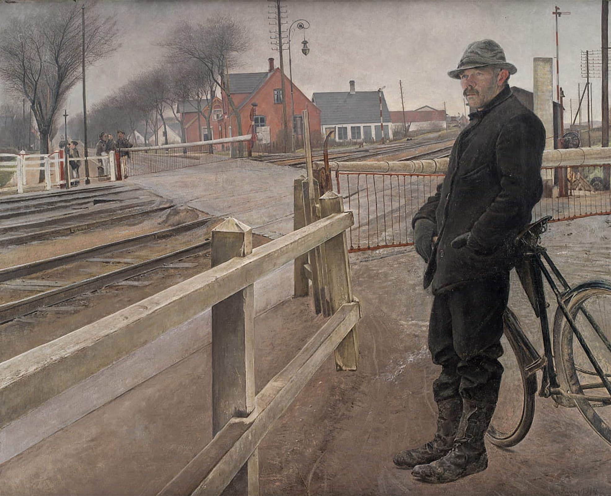 SERENDIPITP Aesthetic Poster Photo Wall Print Retro Picture Waiting for the Train Level Crossing by Laurits Andersen Ring Modern Wall Artwork for Home Decor 60x90cm