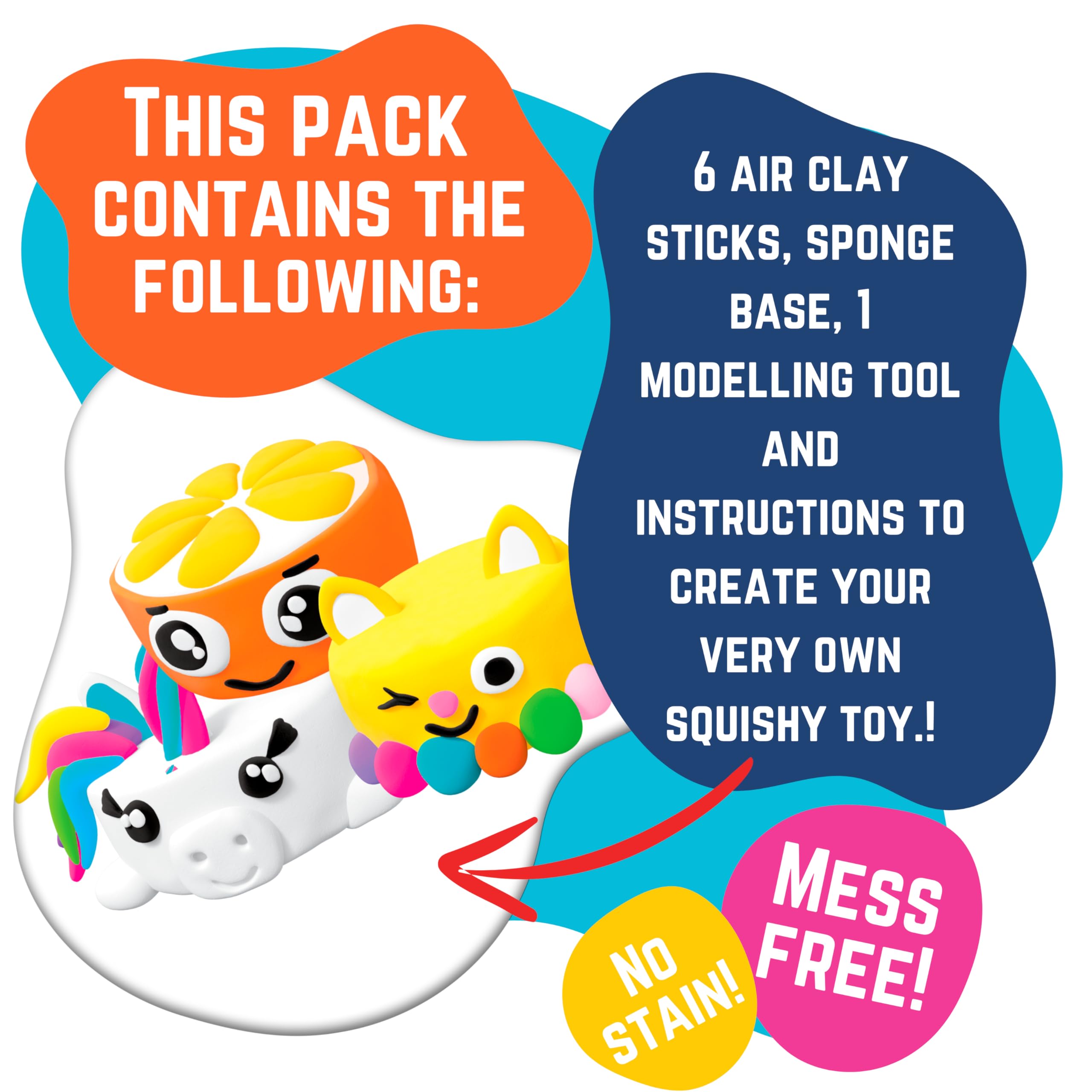 Lovin Crea I Tuoi Squishy – Kit Di Argilla Magica Che Asciuga All'aria Per Bambini | 35 Colori E Accessori Inclusi - 3