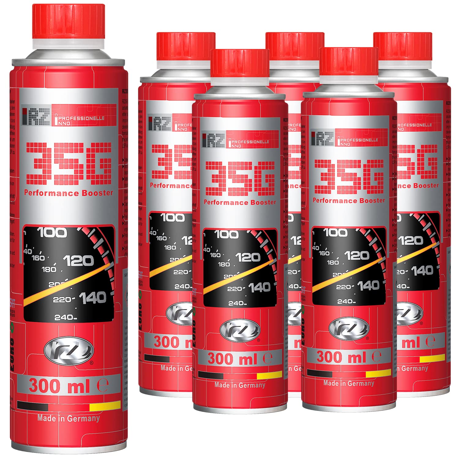 6X RZ35G Performance Booster | Oktanzahlverbesserer | Benzin Additiv | Frei von Metallen | LSPI geeignet | Verschleißschutz & Reinigung | 300 ml Dose