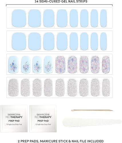 Miniatura 4 de Dashing Diva Glaze Nuclear Nova - Tiras de uñas de gel de larga duración, resistentes al astillado, tiras de uñas de gel semicuradas, funcionan con