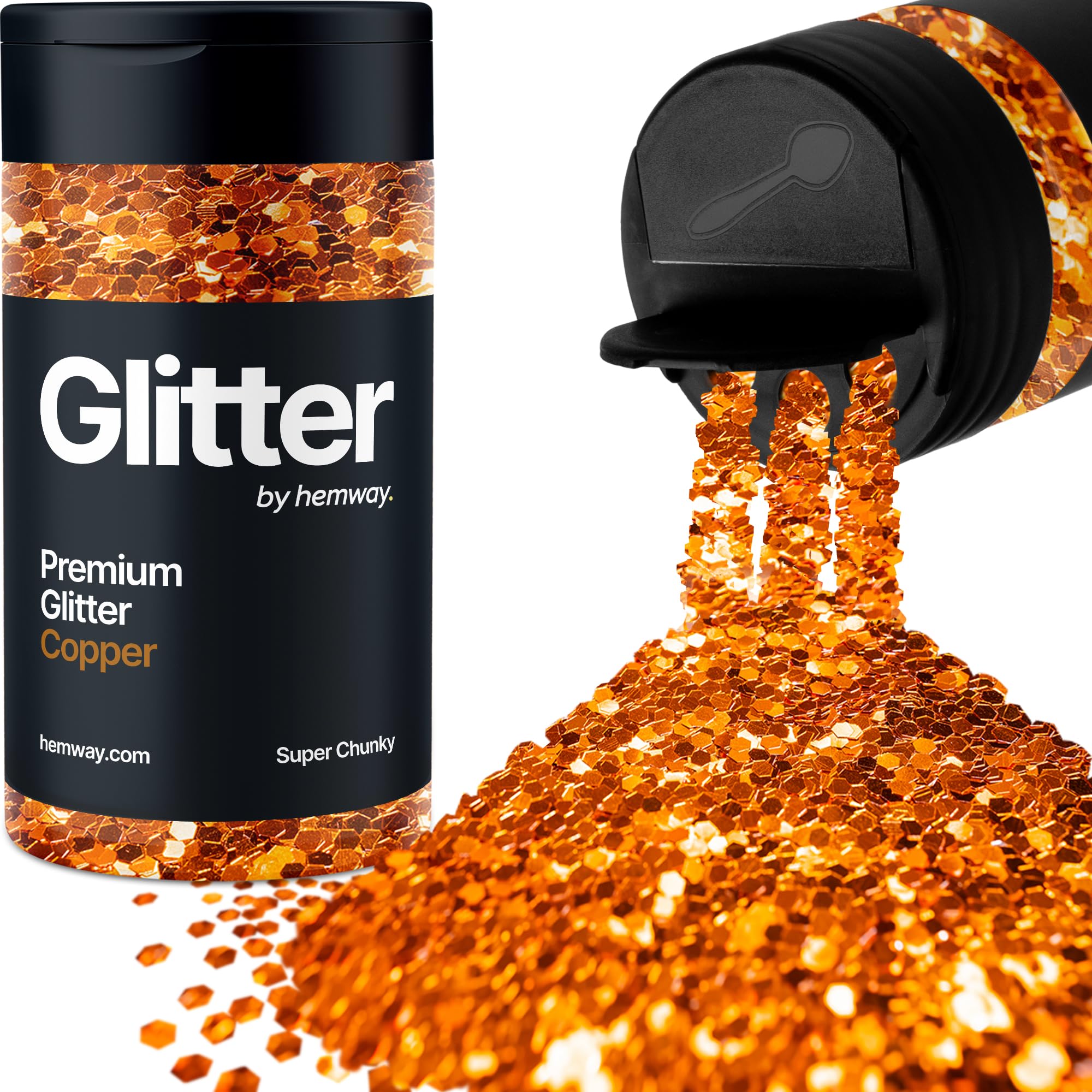 Copper Glitter Shaker, 130g Super Chunky Glitter, Crafts 1/8" Metallic Flake Copper Sequins, Resin & Epoxy Crafts, Decorating