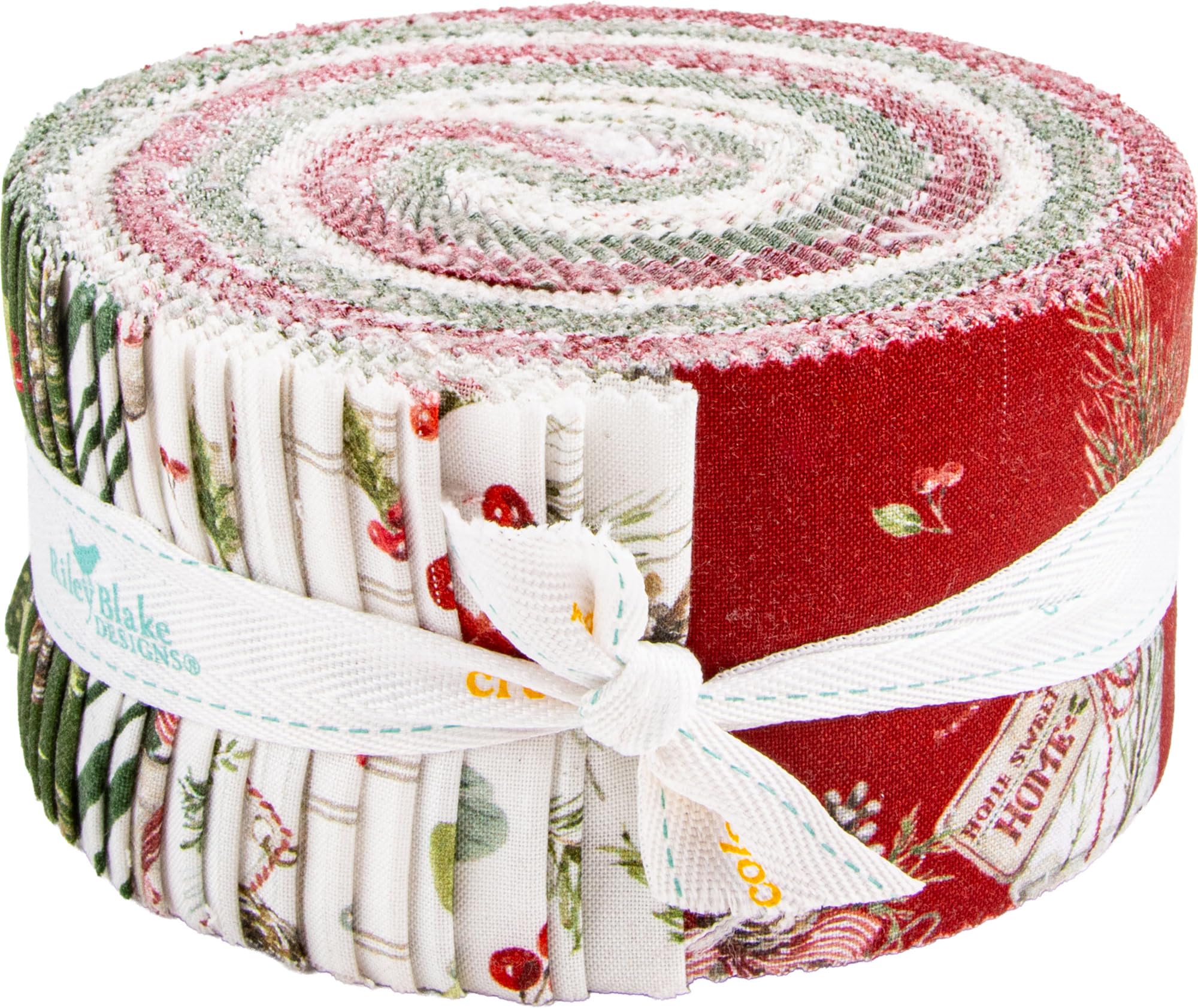 Lisa Audit Holiday Spirit Rolie Polie 40 2.5-inch Strips Jelly Roll Riley Blake Designs RP-17460-40